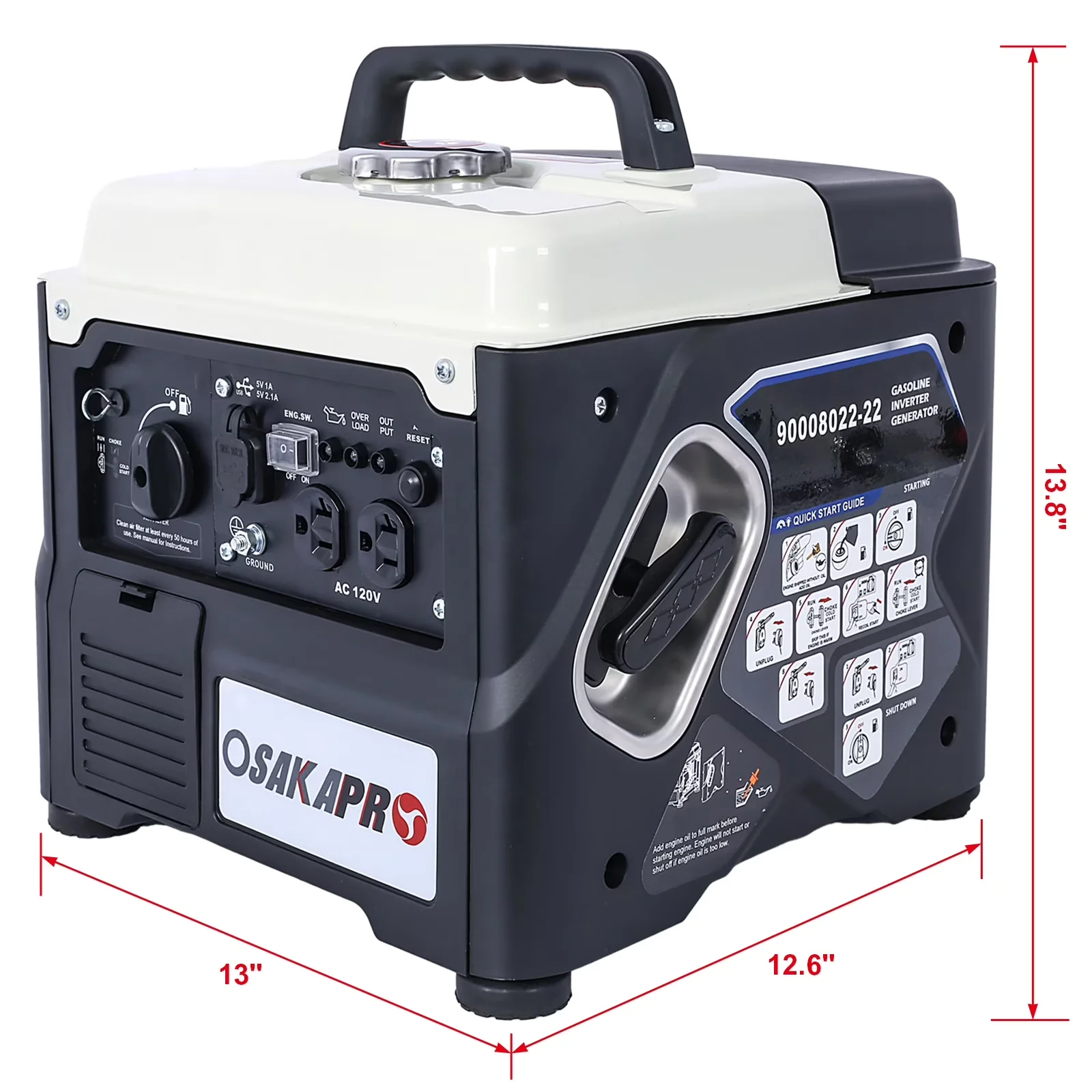 Classic Generator with 1200W, Overload Protection, Low Oil Shutdown - Durable Build Model 2601D1