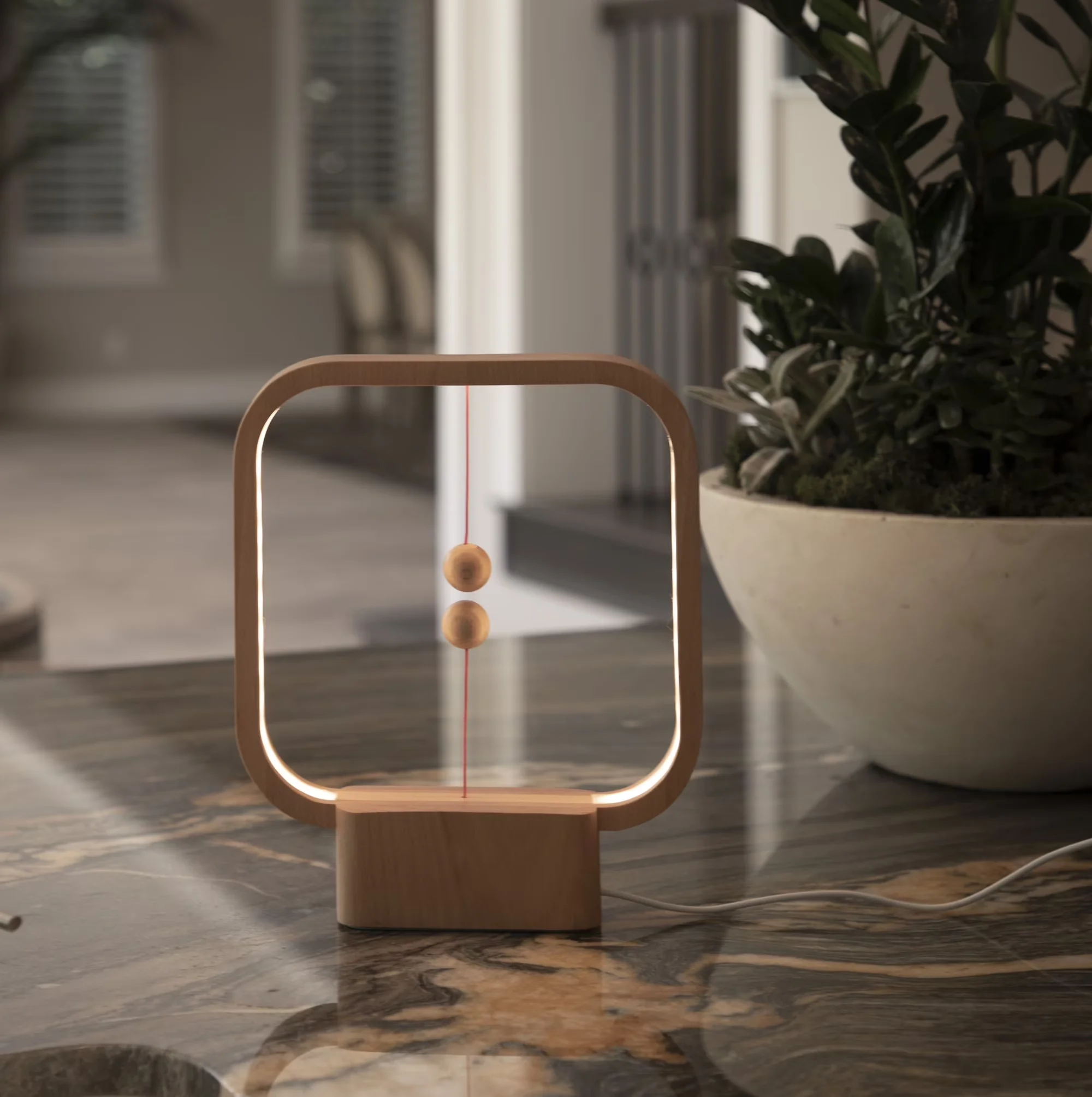 Desk Lamp Stylish with LED, Novelty Lamps, Energy Efficient - Beech Wood Beige, Gold Model 20E5DA