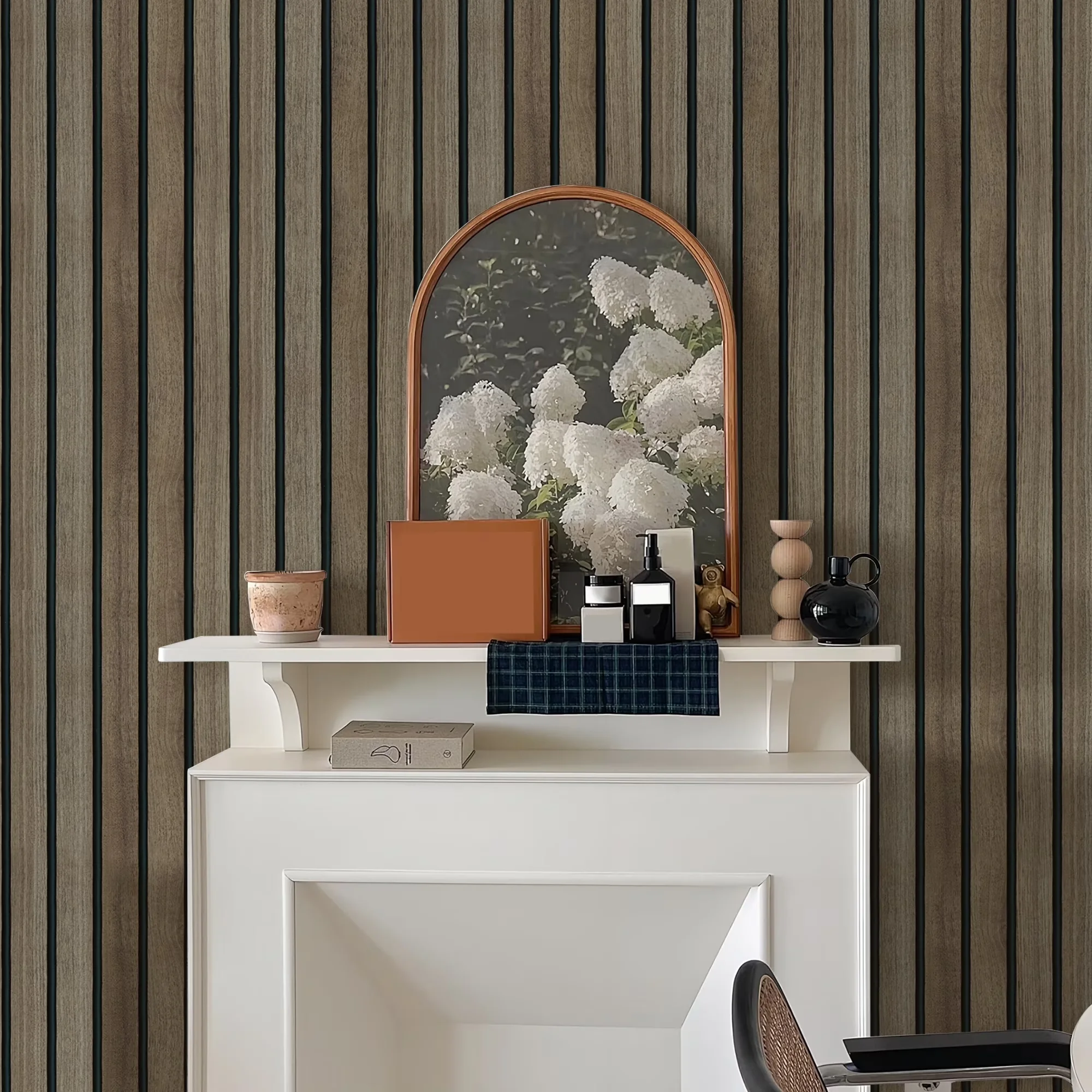 Compact Wallpaper with Waterproof, Durable, Removable - Brown Pvc Wood Model 68F2C7