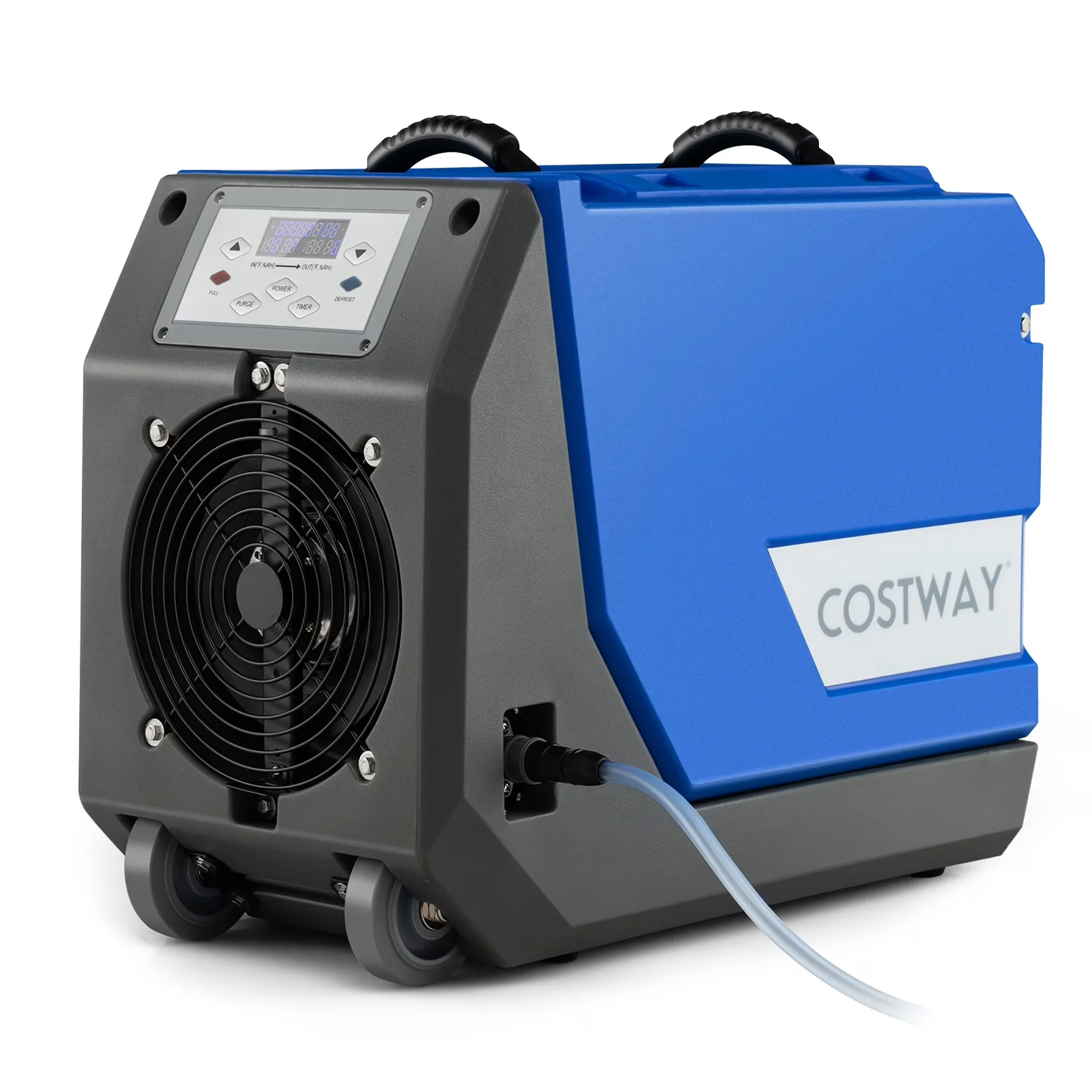 Modern Dehumidifier with Built-In Pump, 180-Pint Commercial - Blue - Reliable Performance Model 141578