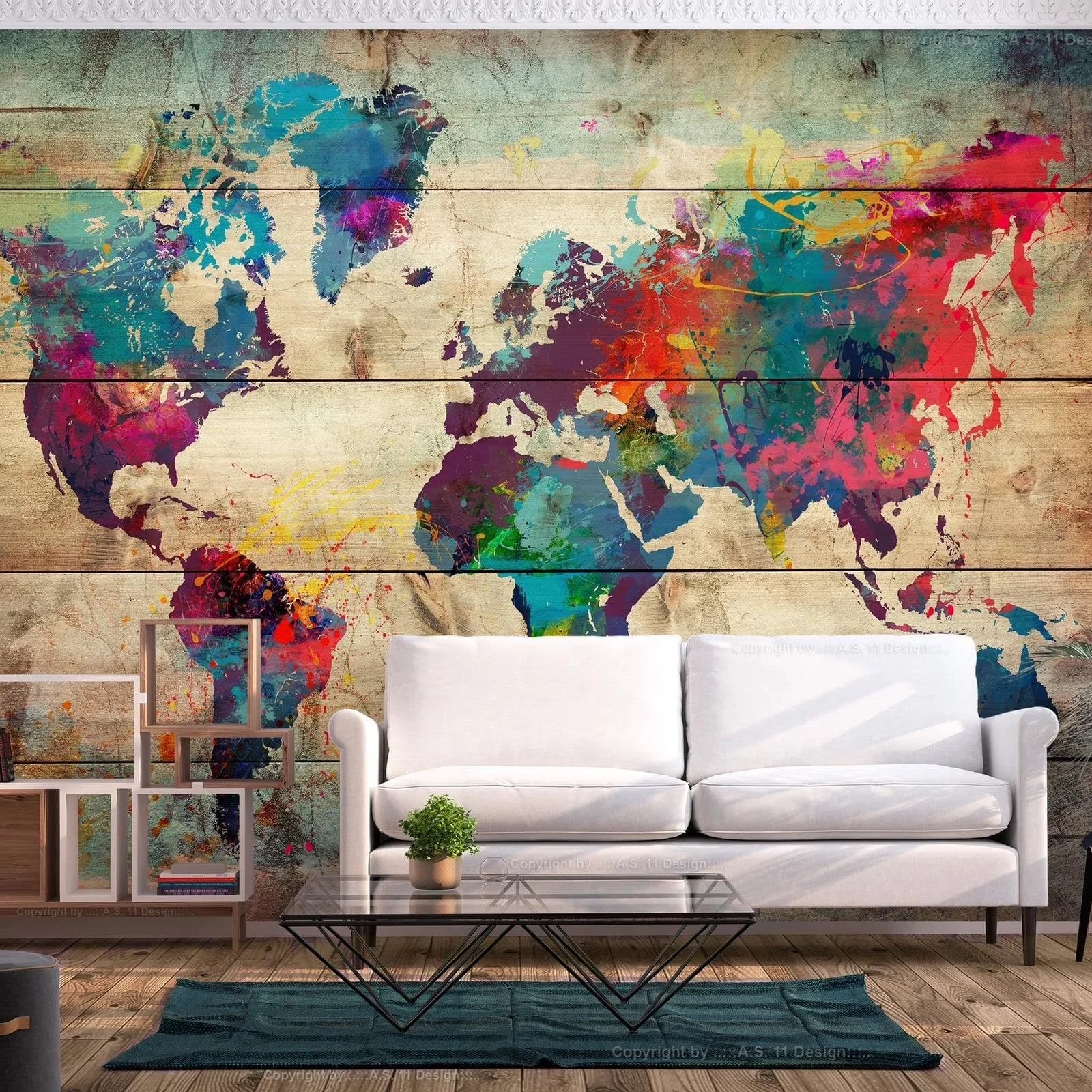 Efficient Wallpaper with Removable, Width of 1 Panel: 50cm/19.7" - Multicolor Vinyl Model 681FF4