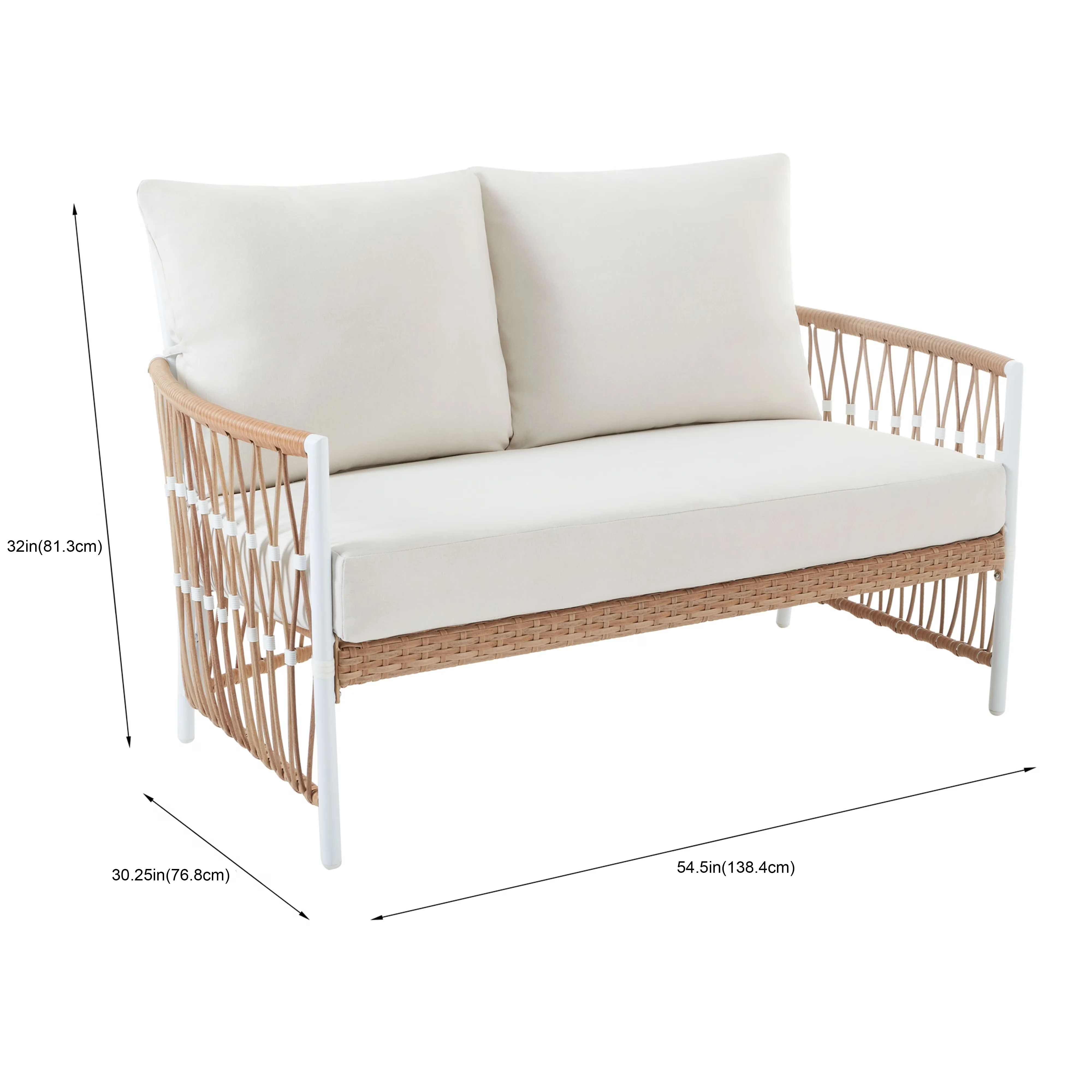 Quality Patio Chair with Weather-Resistant, Rust Resistant - White Steel, Resin Wicker Model F2D6A0