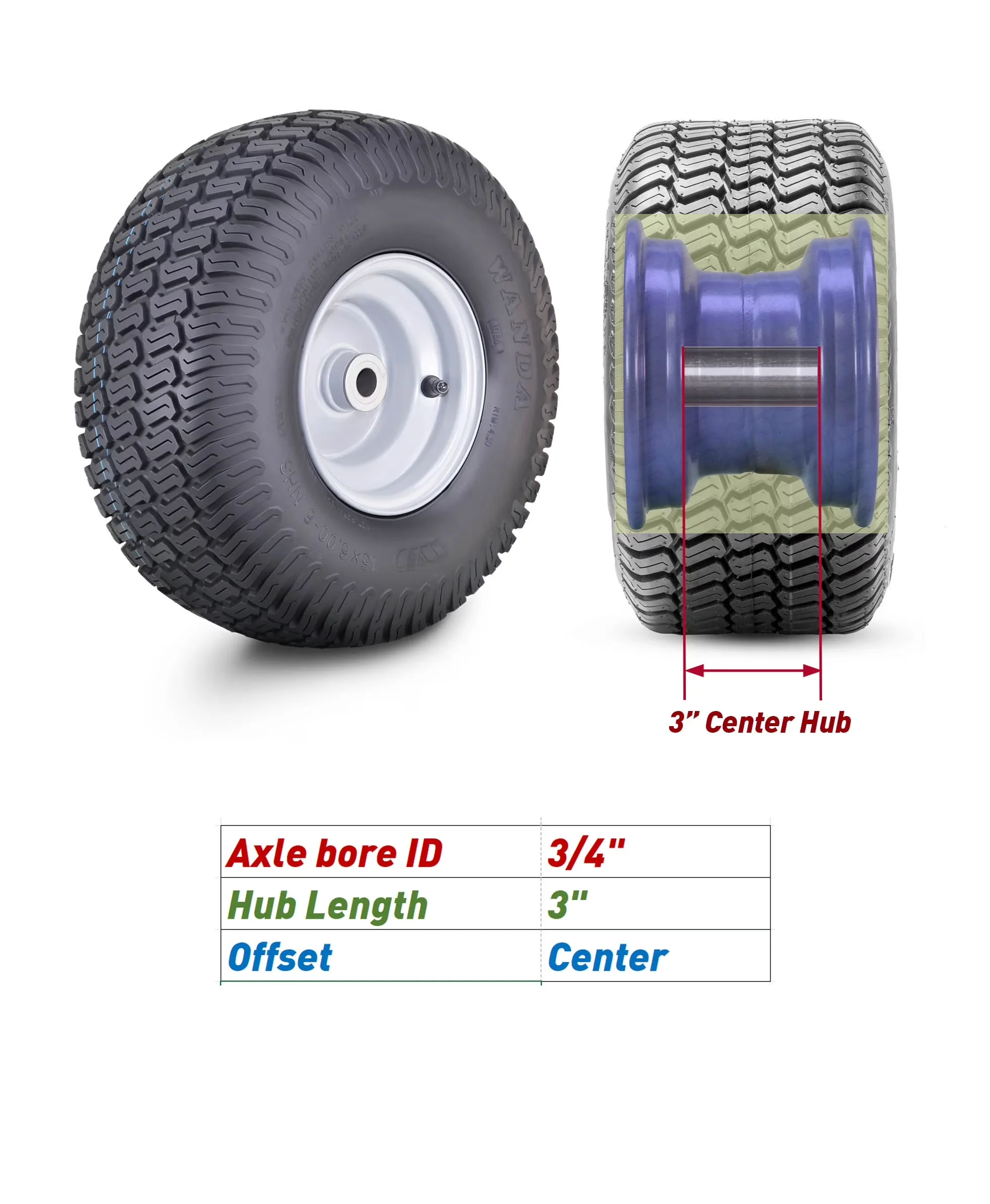 Essential Lawn Mower Tire with Heavy-Duty, Heavy duty 4 ply rated tubeless tire - Silver Model CC9F23
