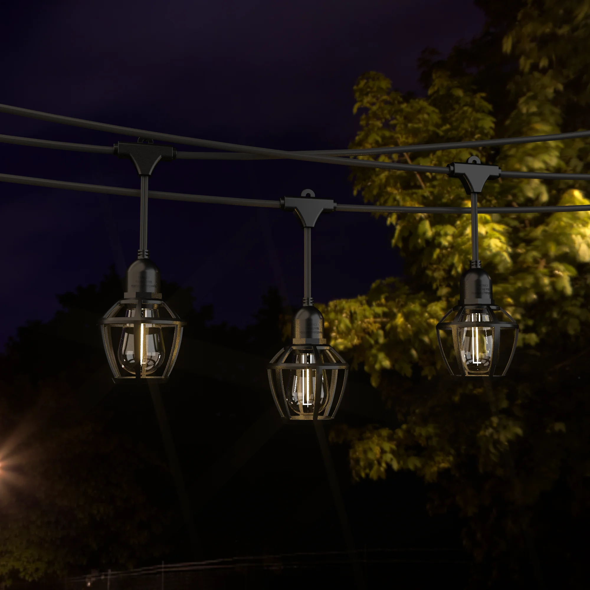 Versatile Novelty Light with LED, Traditional, Outdoor and Indoor Use - White, Black Model ED3D2D