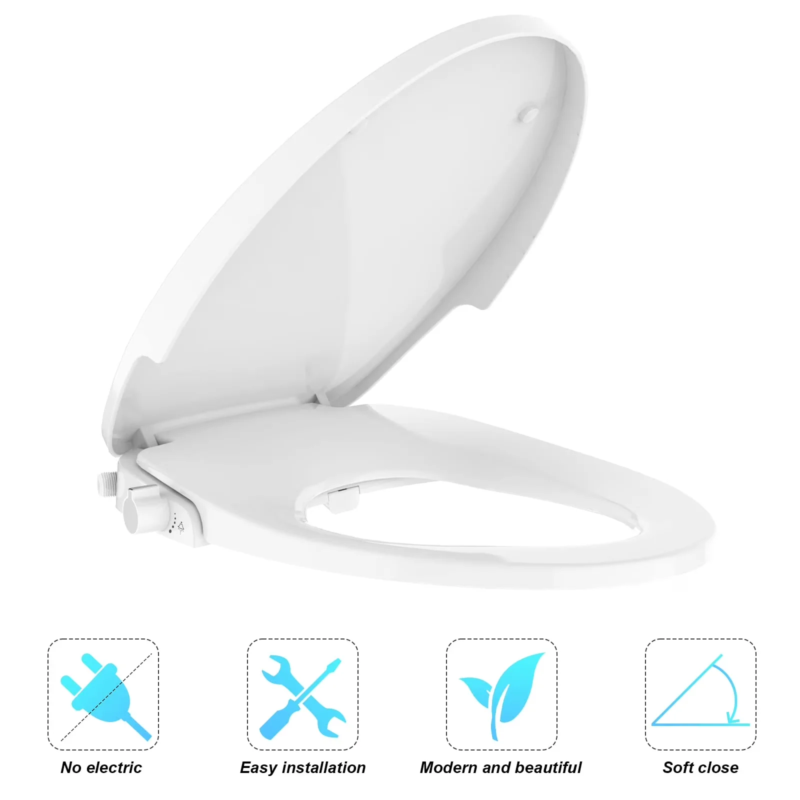Toilet Seats And Lid Premium with Easy To Install, Perfect - White Elongated Model 39C9C6