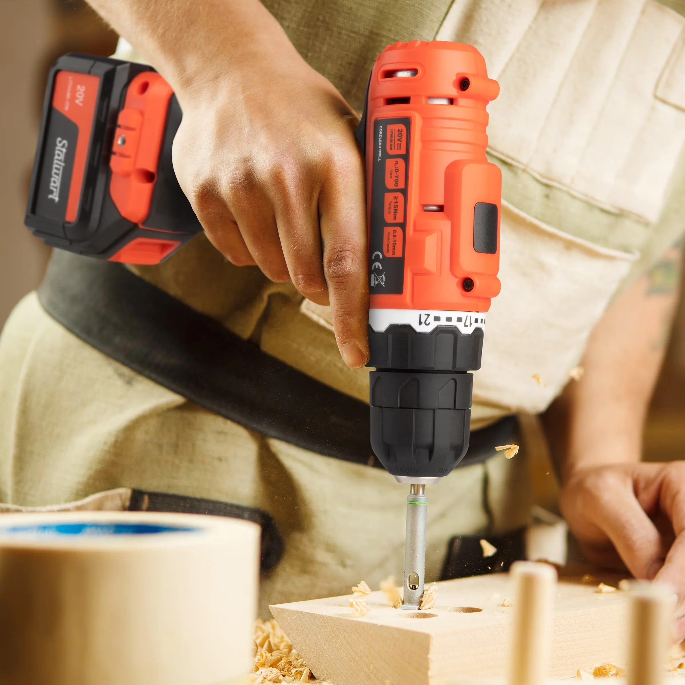 Drills Driver Sleek with Battery, LED, 20V - Red 71 - Professional Series Model C91687