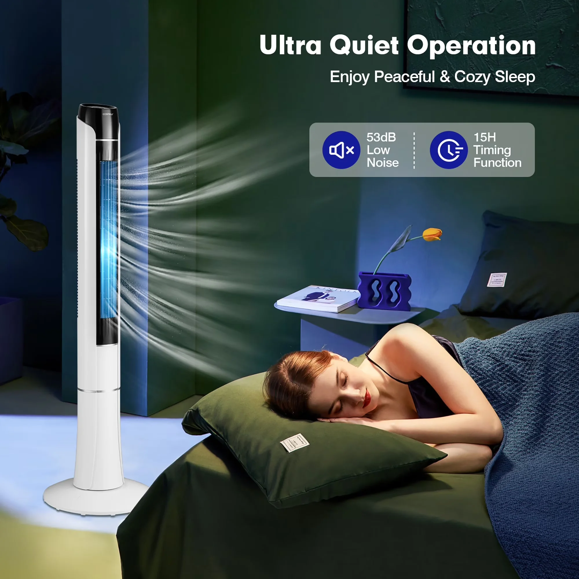 Fans In Cooling Professional with LED, Oscillating, Remote & LED Control - Abs White Model E89E89