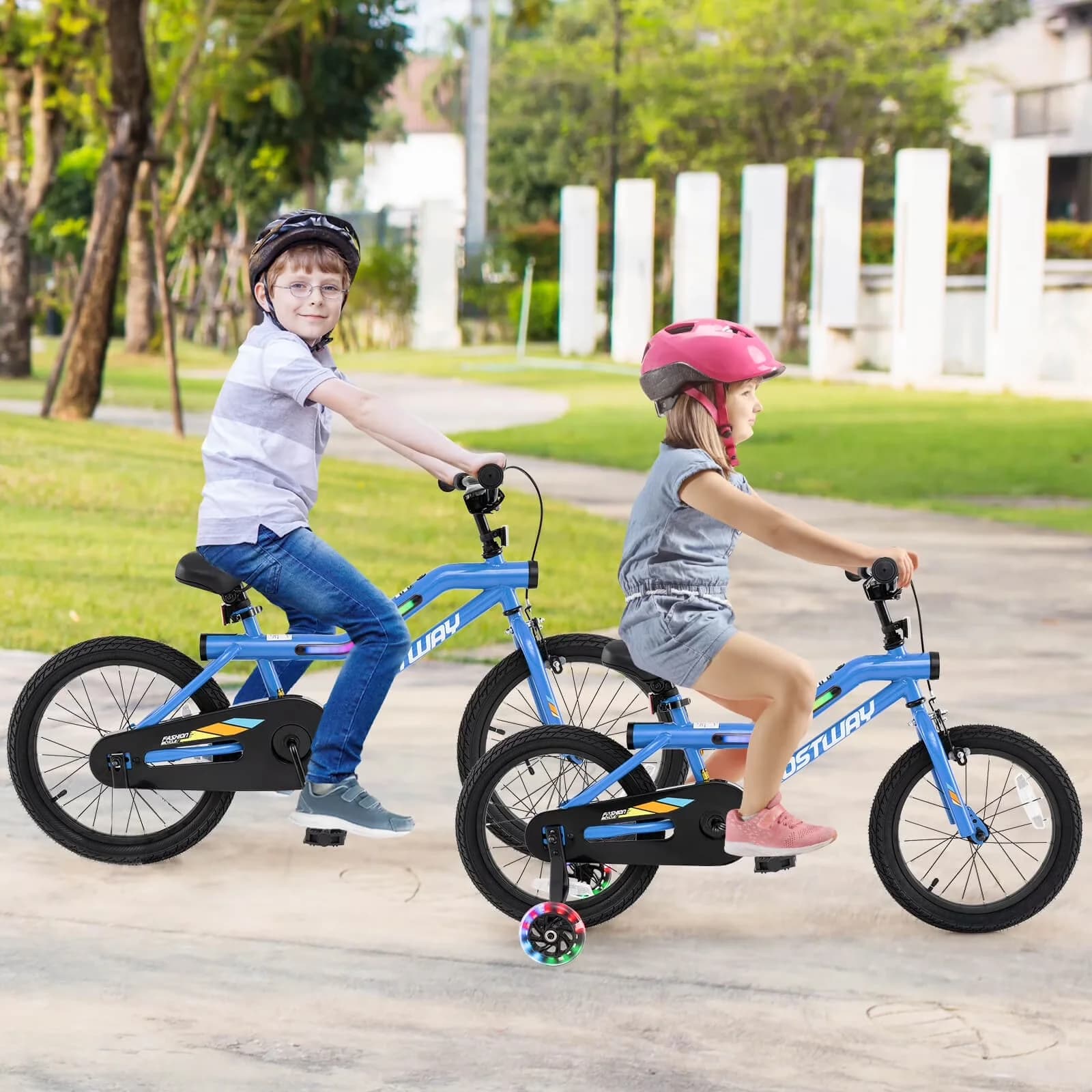 Professional Kids Bike with LED, Adjustable Seat, 18" LED Lighted - Blue Model 817372