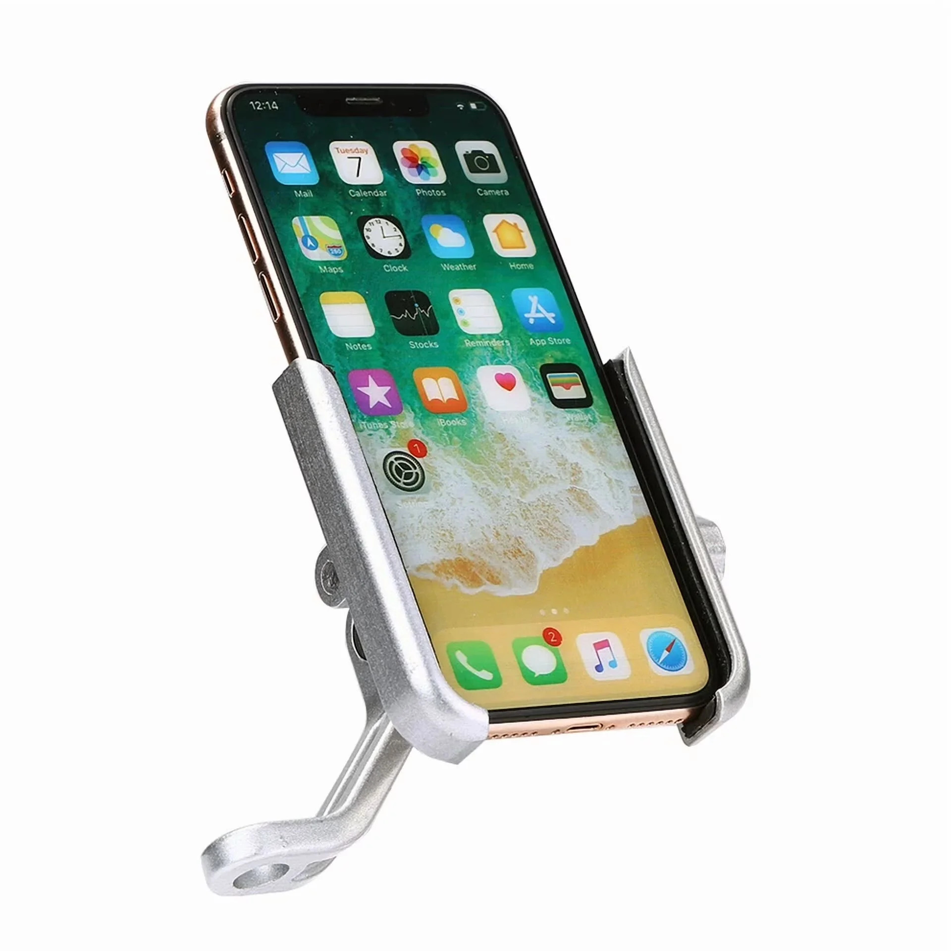 Sleek Home Gym with 360° Silver Phone Holder Suitable - Silver - Universal Fit Model 99FE63