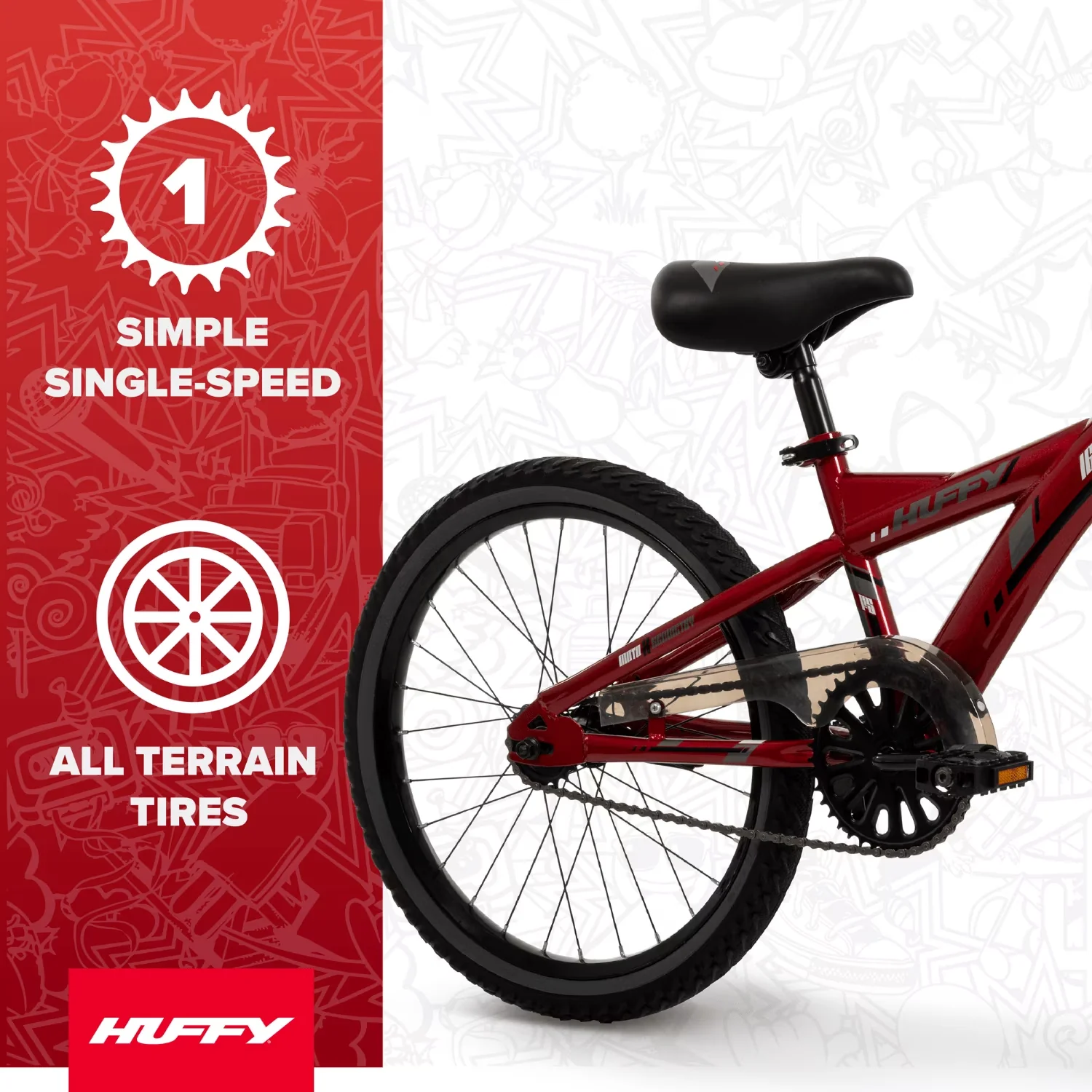 Modern Kids Bike with Adjustable Seat Height, EZ Build, 20" Igynte Kids’ - Red Model 88D70F