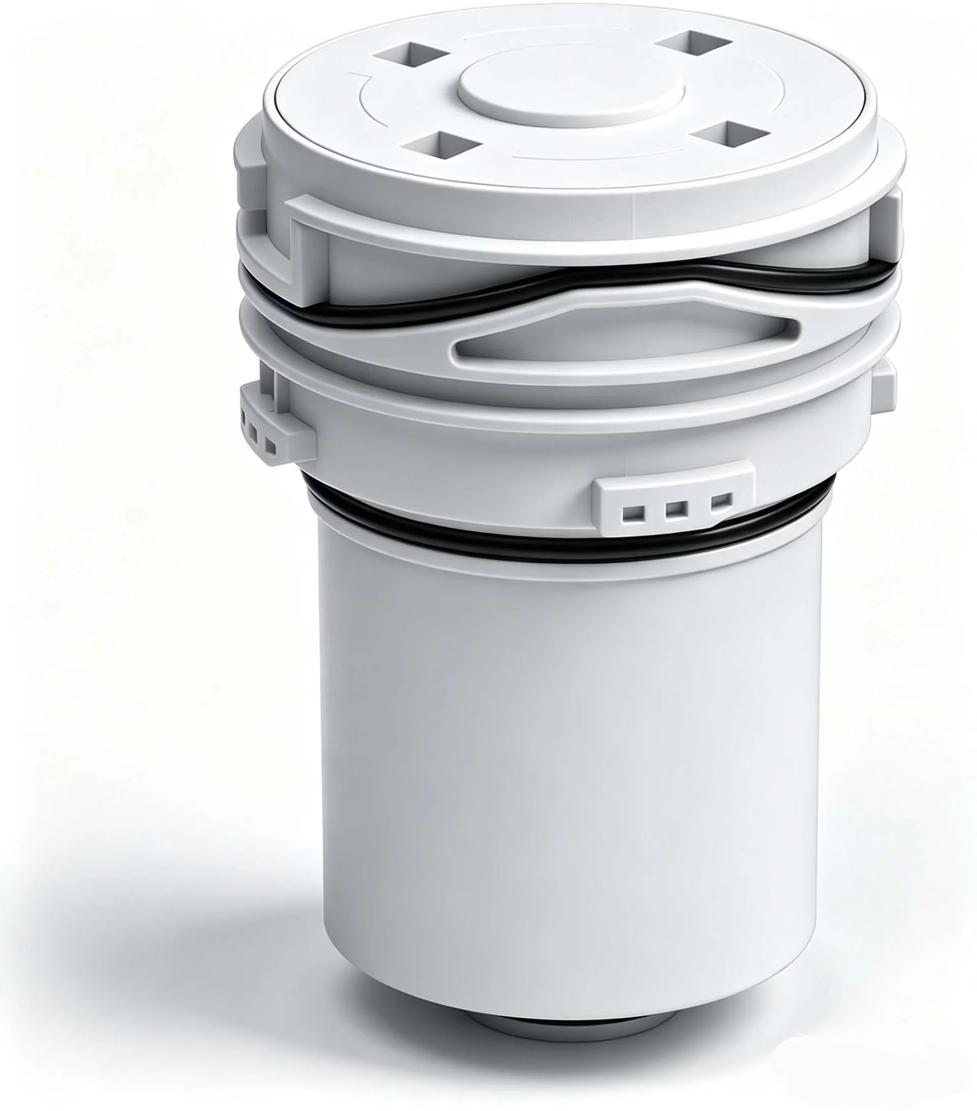 Shower Head Compact with Easy Installation, Filtered, Detla Showers - White Acrylonitrile Butadiene Styrene (Abs) Model F643E1