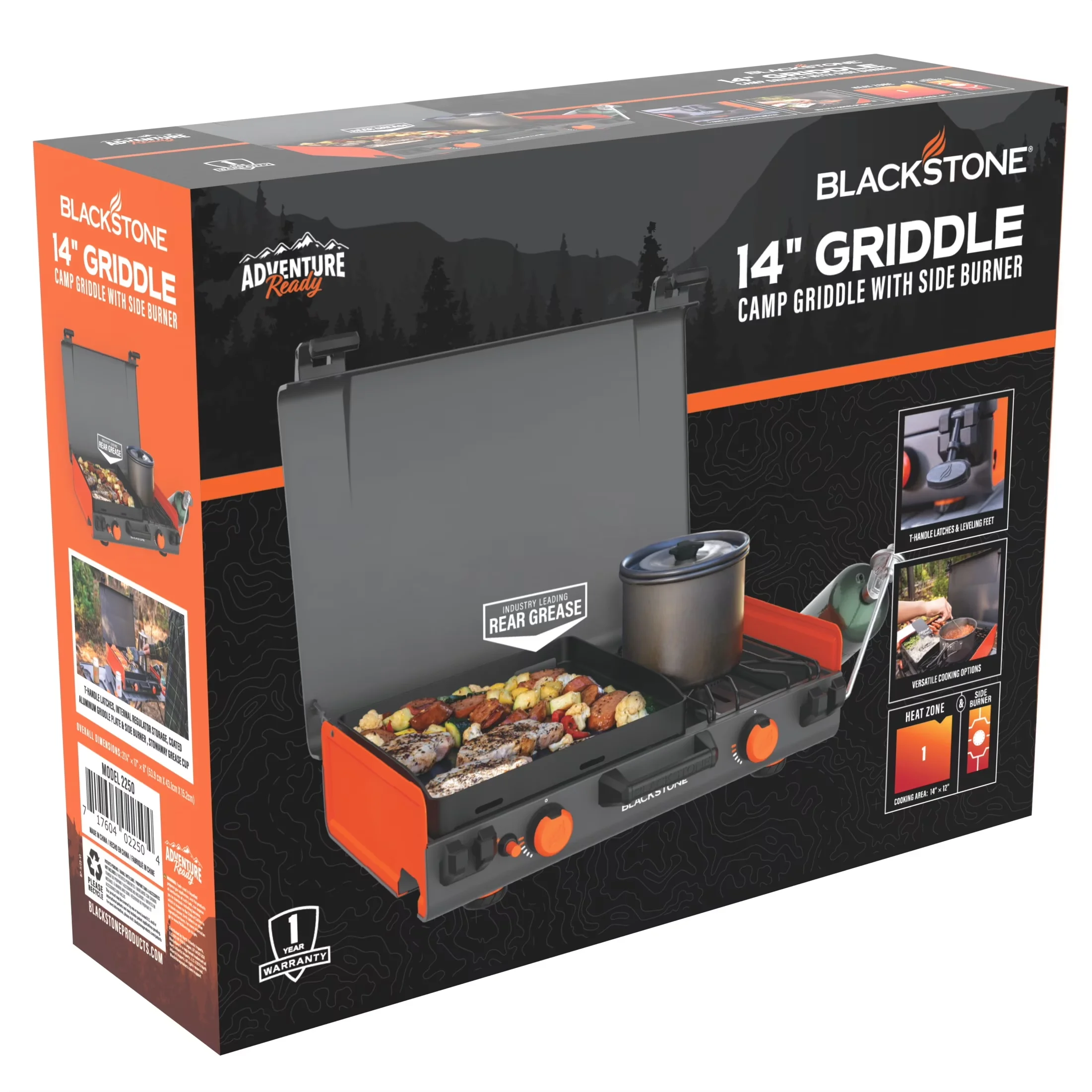 Gas Grill Sleek with Portable, Side Burner - Steel Adventure - Premium Collection Model F5C51F