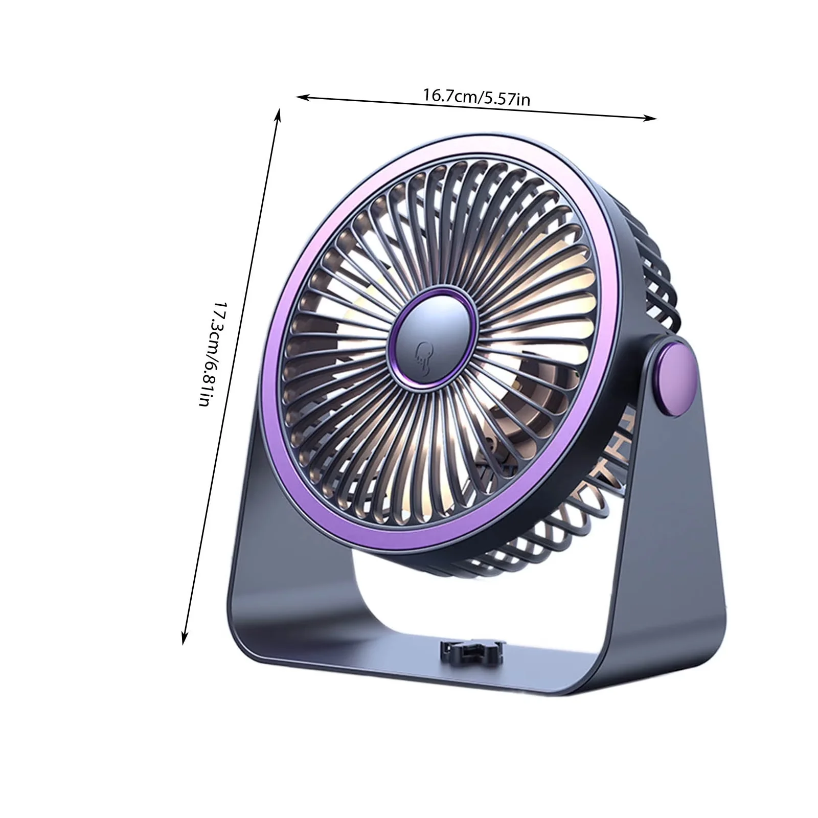 Fans In Cooling Premium with Battery, 5 Speed Wall Mounted Fan, Multifunctional Desk Fan - Purple for Bedroom, Camping Model 64BFE7