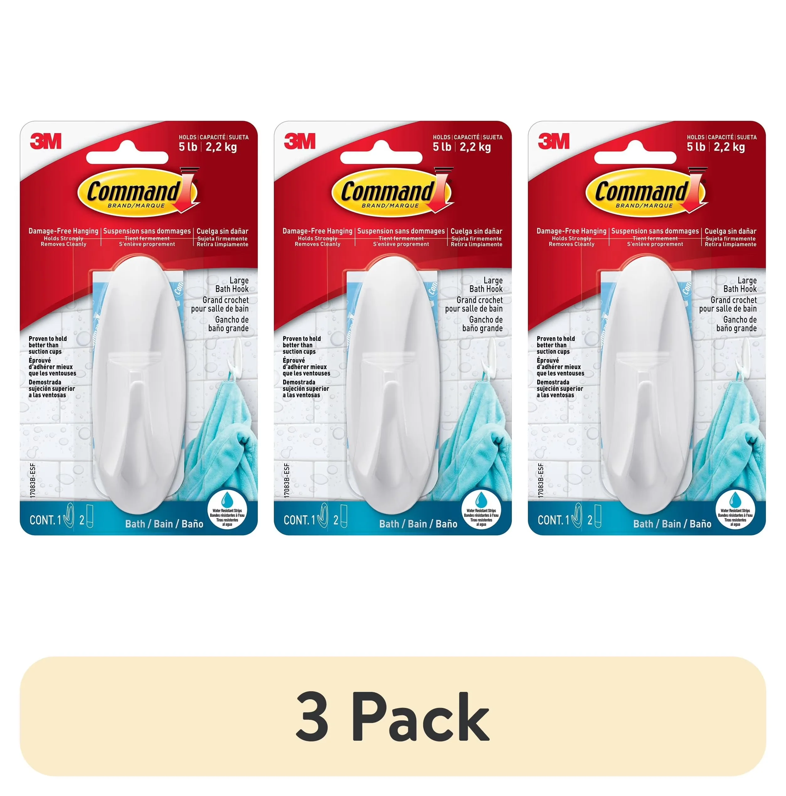 Classic Damage-Free Hanging with Easy Installation, White - Plastic White Model 83CD40
