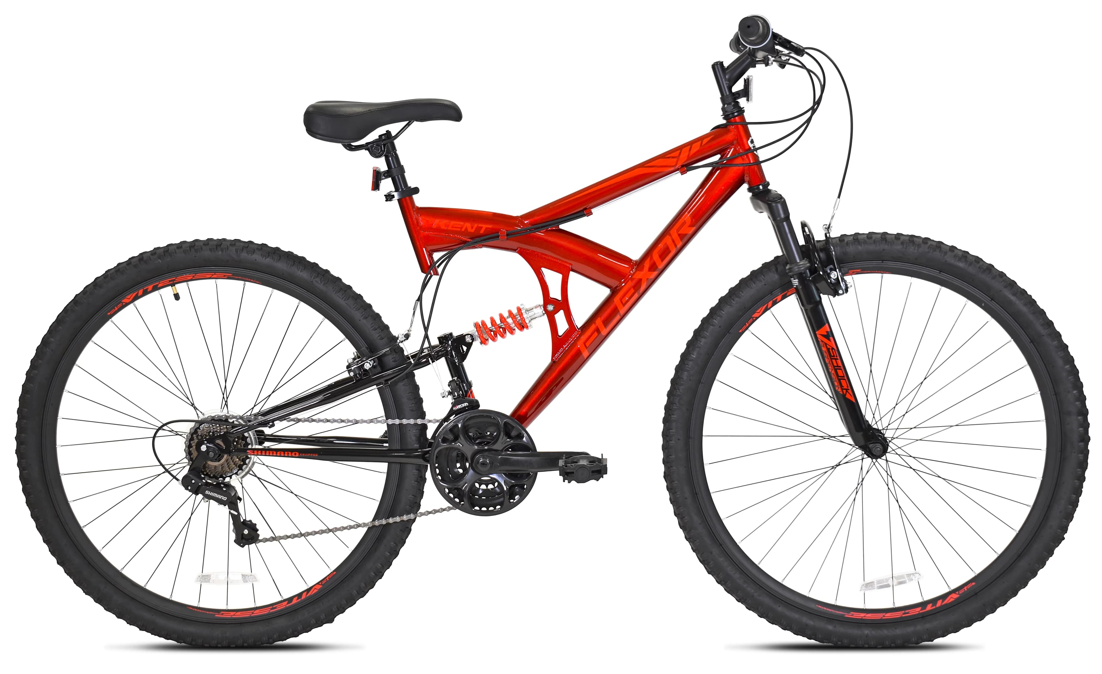 Mountain Bike Versatile with Adjustable Seat Height, Lightweight, Front & Rear Linear Side Pull Brakes - Red Model 70654C