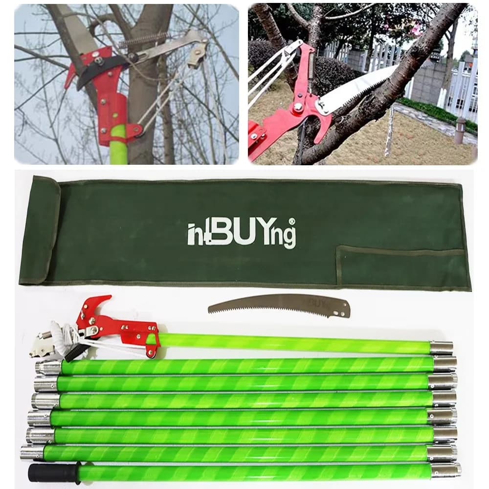 Pole Saw Efficient with Telescoping, With a scissor on the head, 4cm thickness, more thick than other saw - Green Model 954889