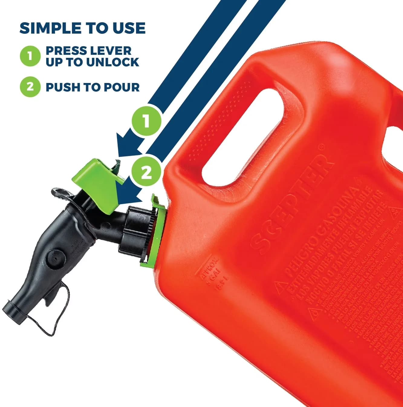 Modern Replacement Parts Accessory with For Emergency, Red Fuel Container, Easy to pour with no spills - Polypropylene 5 gal Model A9F81B