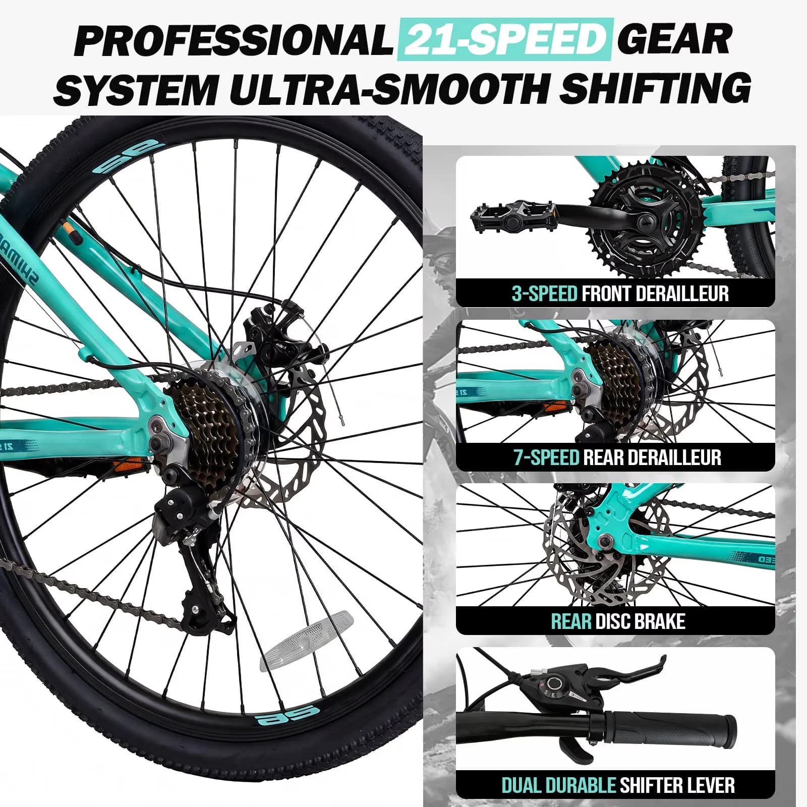 Premium Mountain Bike with Adjustable Seat, Lightweight, 26 Inch MTB Bicycle - Blue Model 9B0533