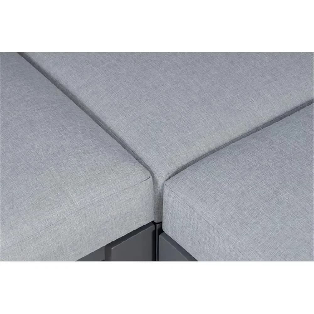 Versatile Outdoor Sofas Sectional with Weather-Resistant, Modern - Aluminum Gray Model A54553