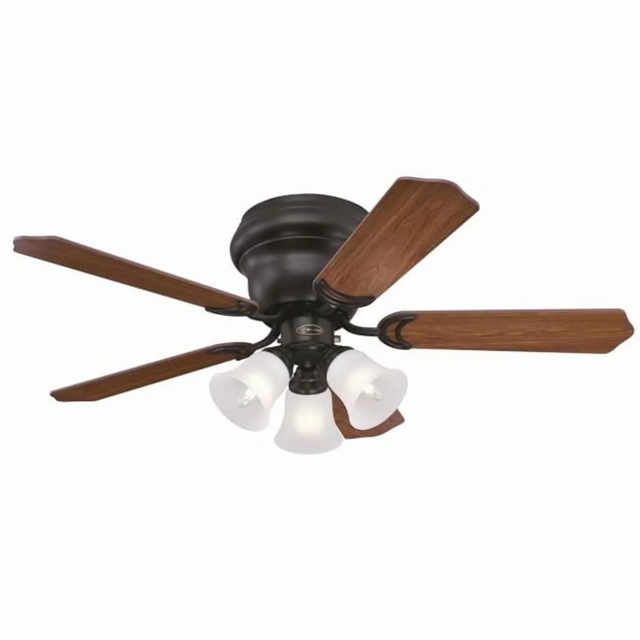 Ceiling Fan Sleek with LED, Rustic/Lodge - Bronze Glass 42 in - Commercial Quality Model 021ADB