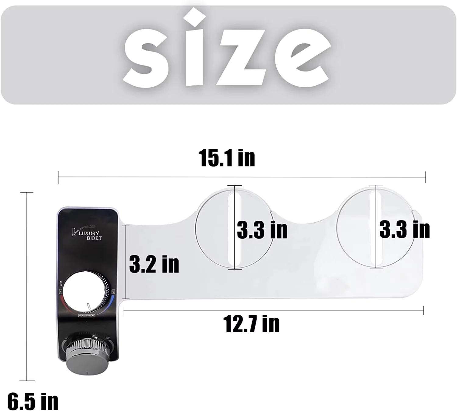 Compact Toilet Seats And Lid with Bidet Attachment - White - Contemporary Style Model AAFC13