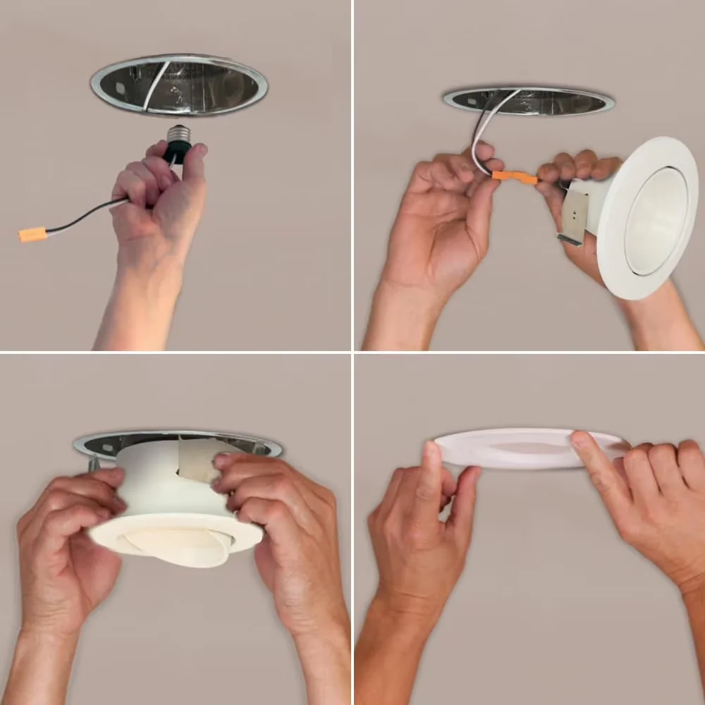 Ceiling Lights Fixture Reliable with LED, 9W, LED Adjustable Gimbal Retrofit Kit - Polycarbonate Model A6A5F7