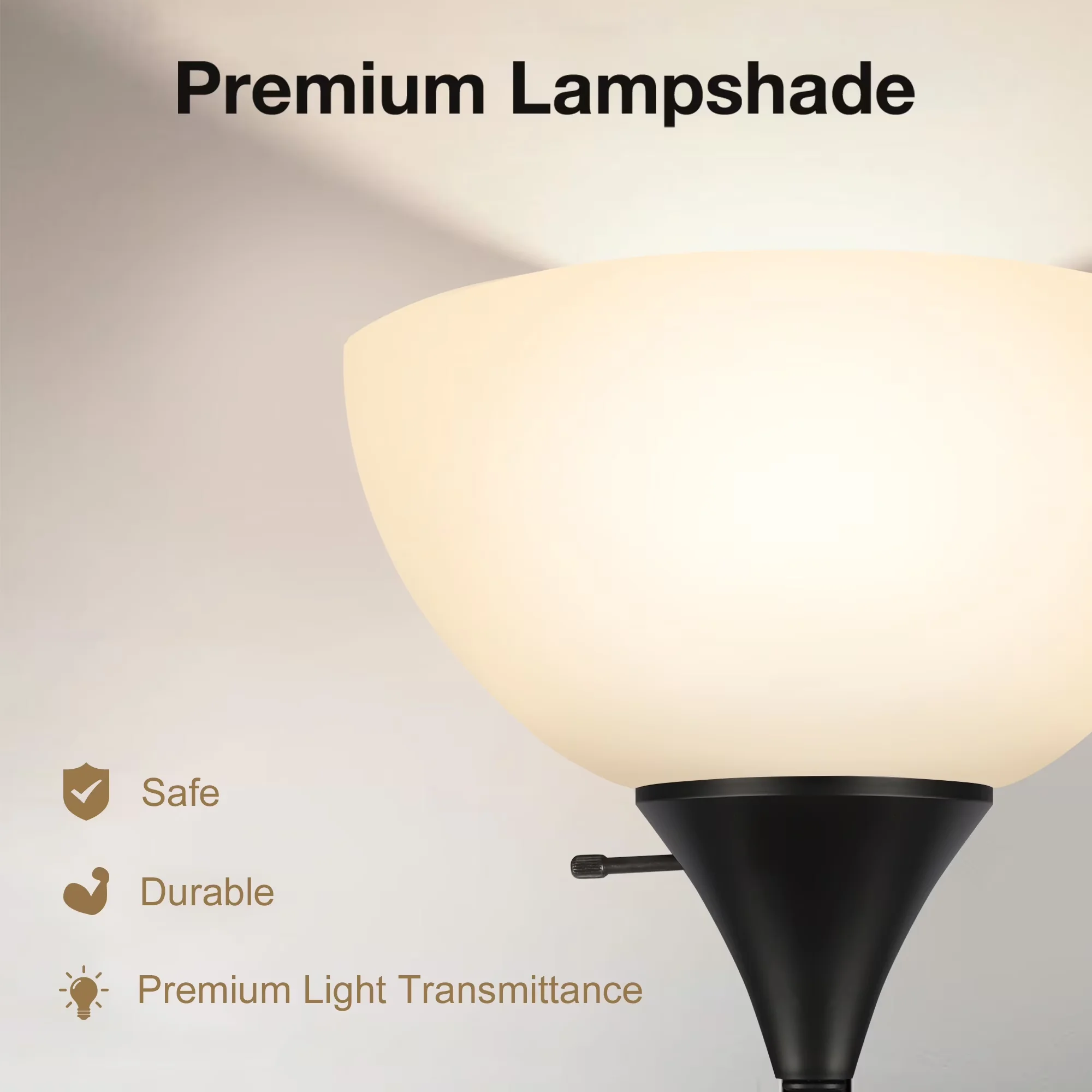 Durable Floor Lamp with LED, Energy Efficient - Metal Black for Living Room Model 1D1A16