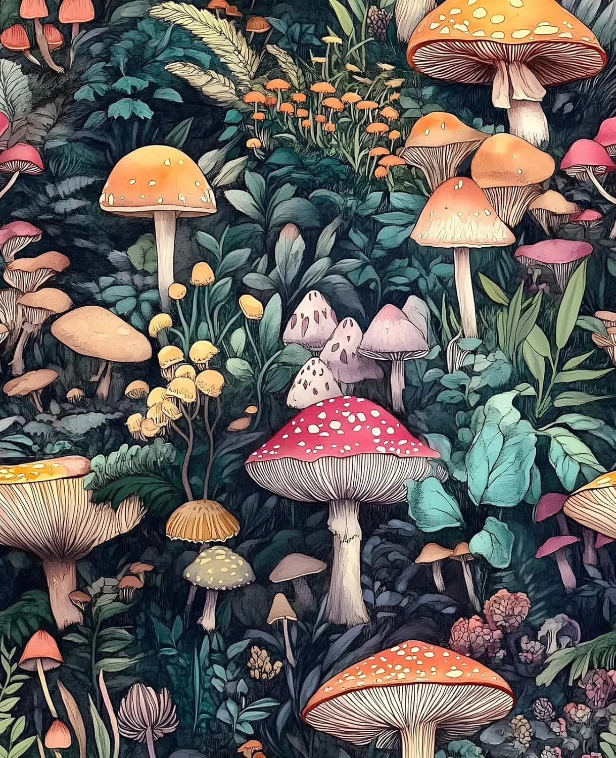 Modern Wallpaper with Waterproof, Durable, Mushroom Peel and Stick - Black Vinyl Model 91CB28