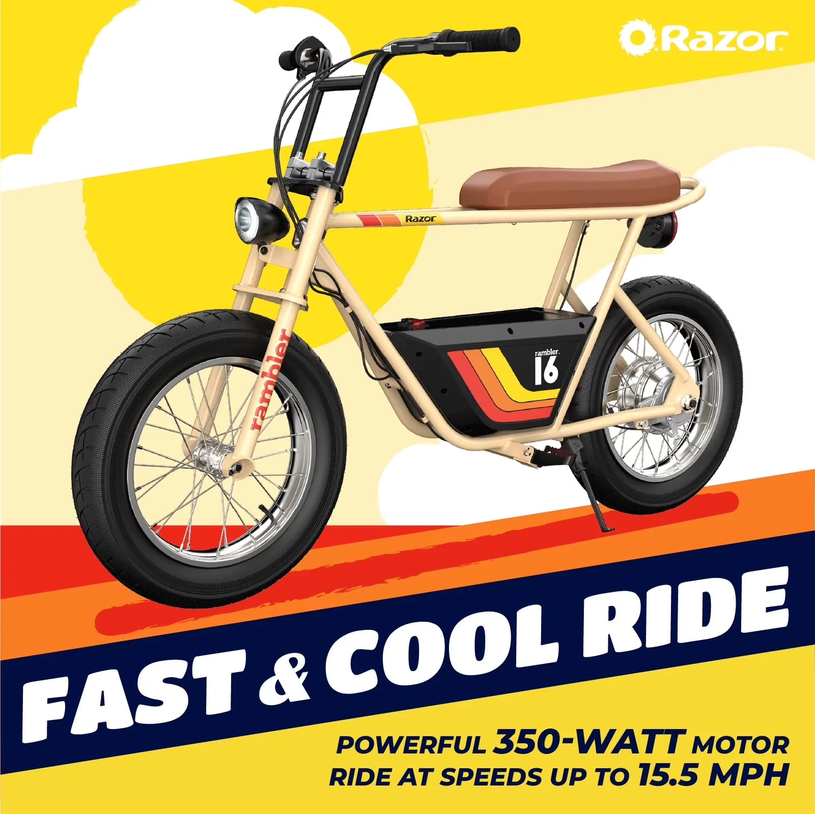 Modern Scooter with 36V, Headlights, 36V Seated Electric - Steel Beige Model E0BE0E