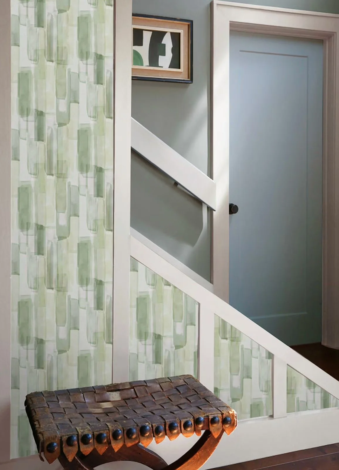 Efficient Wallpaper with Removable, Easily repositionable while installing - Green Vinyl Model EA355D