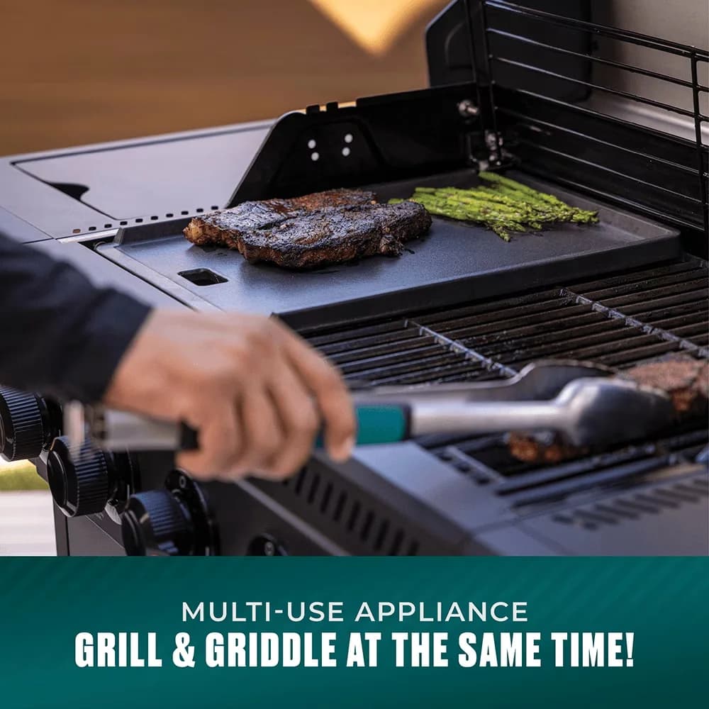 Compact Flat Top Grill with Rust Resistant, Grease Pan - Cast Iron 12 inch Model 894315