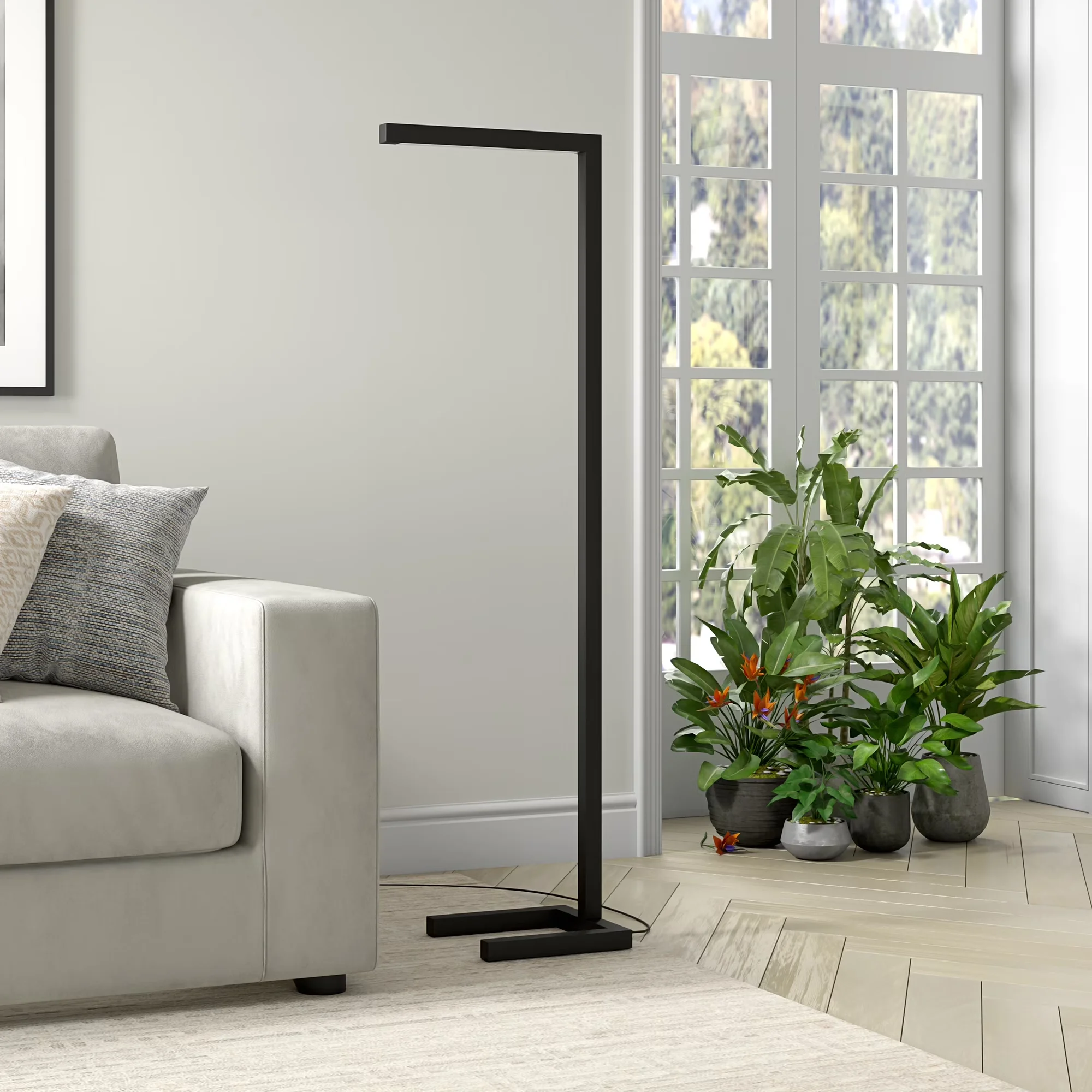 Reliable Floor Lamp with LED, Dimmable, Malin 52" Modern Metal - Black Metal Model A488F2