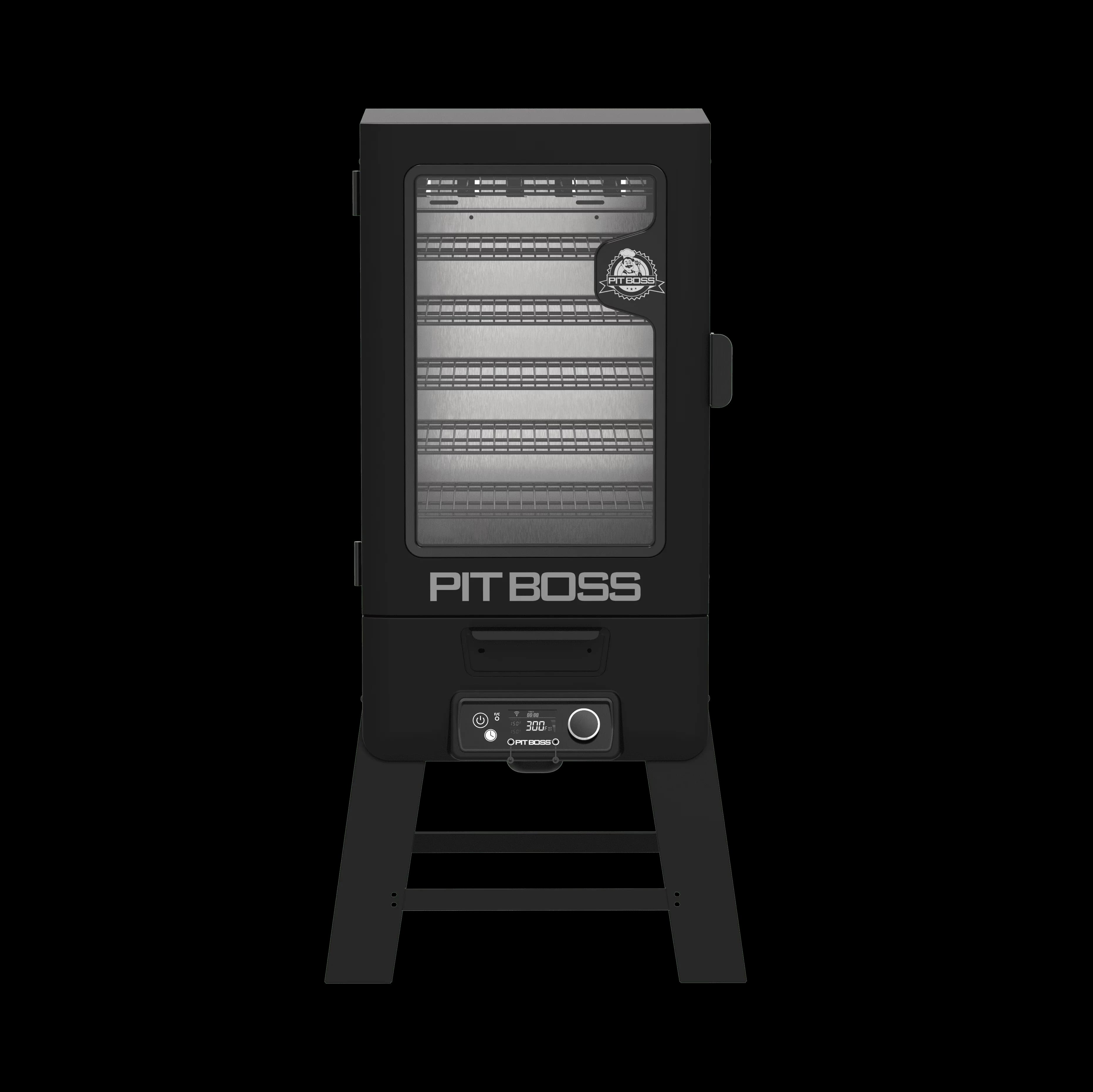 Compact Smoker with Heat Thermometer, Locking Lid - Black Heavy Duty Steel Model 339765