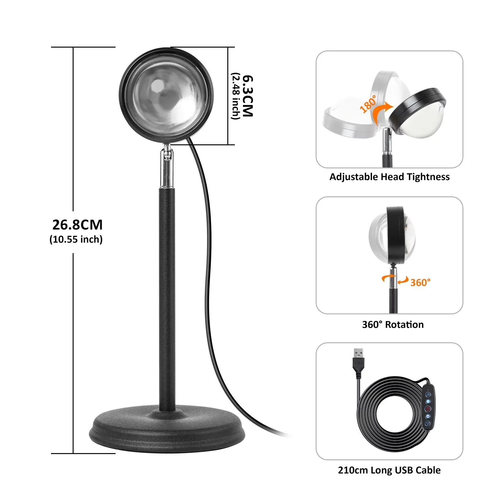 Efficient Lamp with LED, Color Changing, Sunset for Bedroom, Party - for Home and Office Model C3571B