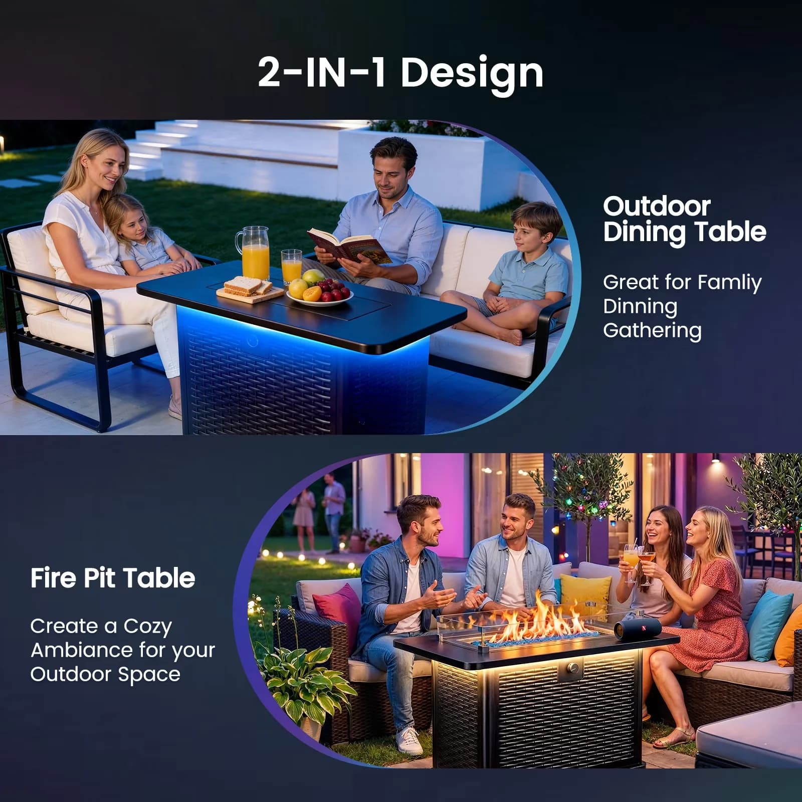 Versatile Outdoor Heating with 60000 BTU, Rust Resistant - Metal, Alloy Steel Black Model 800FF7