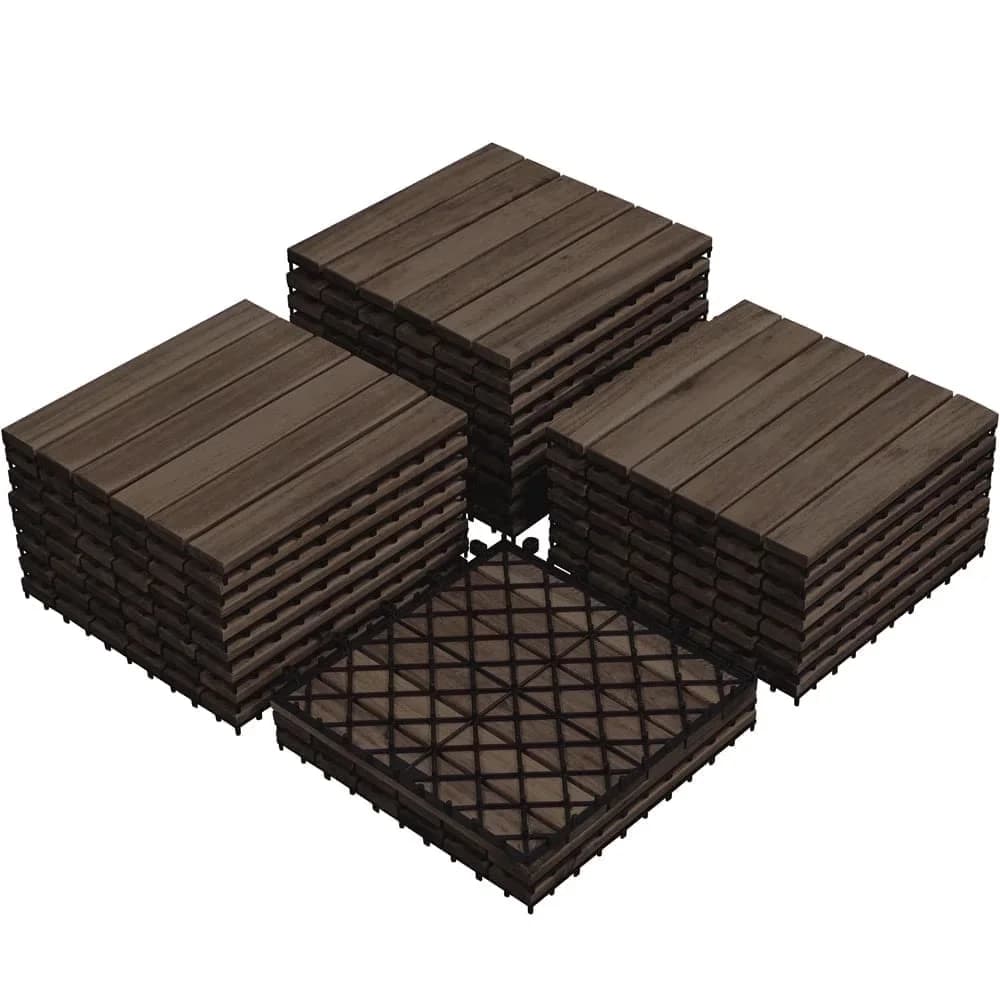 Sleek Building Material with Non-Slip - Black Acacia Wood, Pp Base 12 in Model 8D0EEB