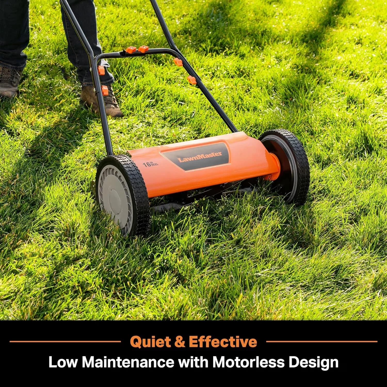 Quality Push Mower with Comfort Grip, Adjustable, Reel 16-Inch 5-Blade - Black Model 150C53