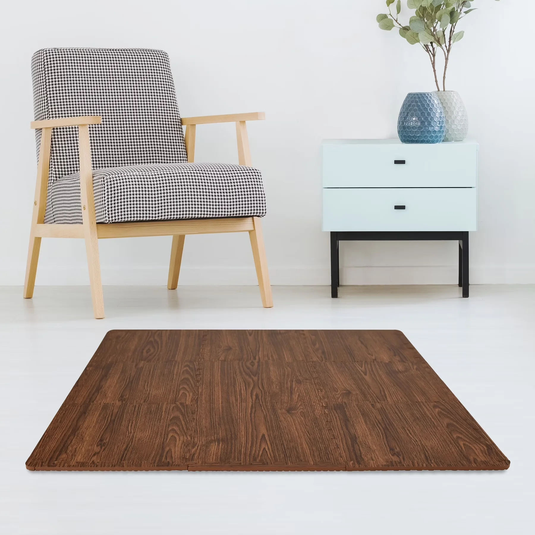 Grey Vinyl Flooring Vinyl Plank Flooring Premium with Easy To Clean, Easy Installation - Brown Foam Model 5D5809