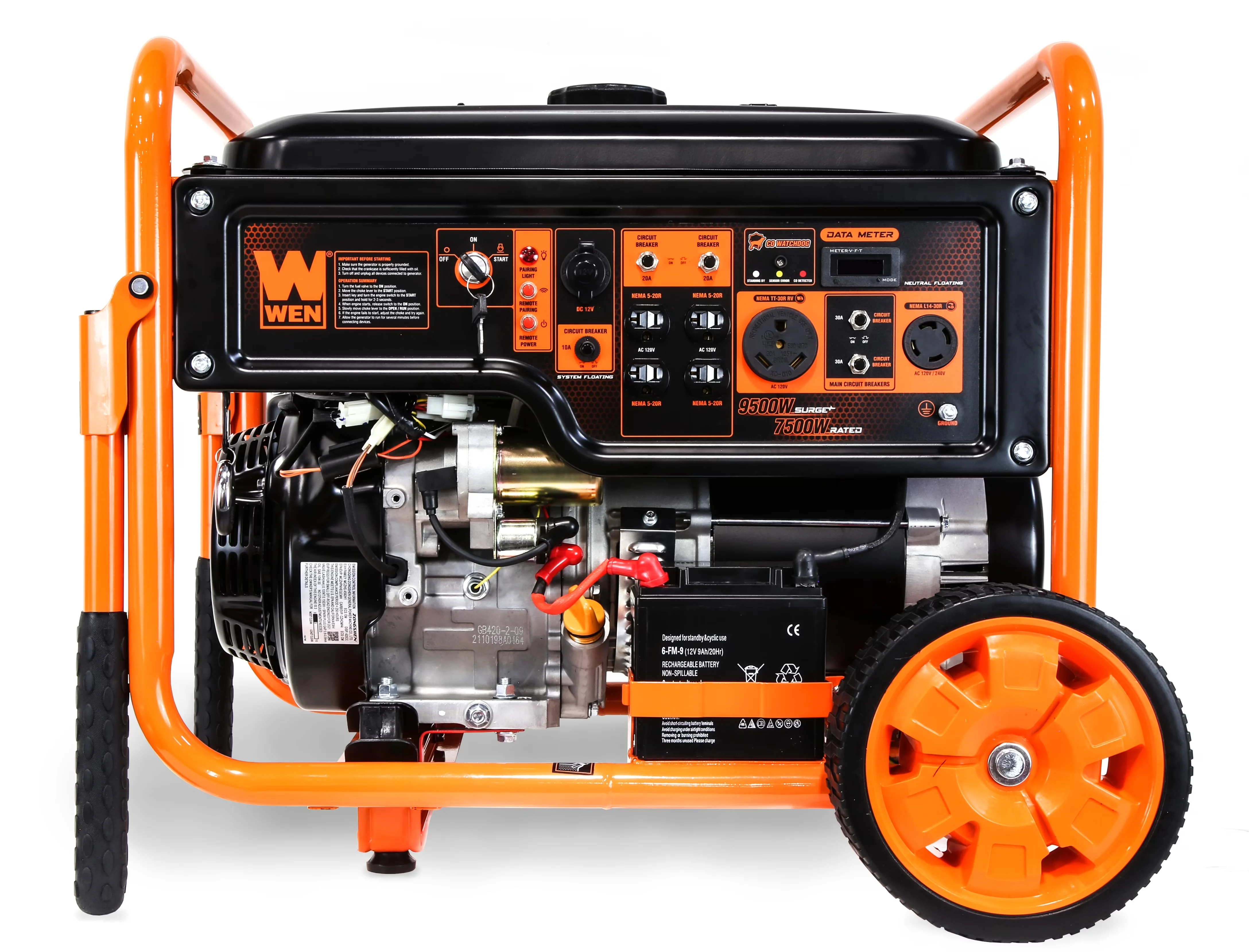 Durable Generator with 9500W, 120V, Remote Electric Start and CO Watchdog () - Model 8E60C2