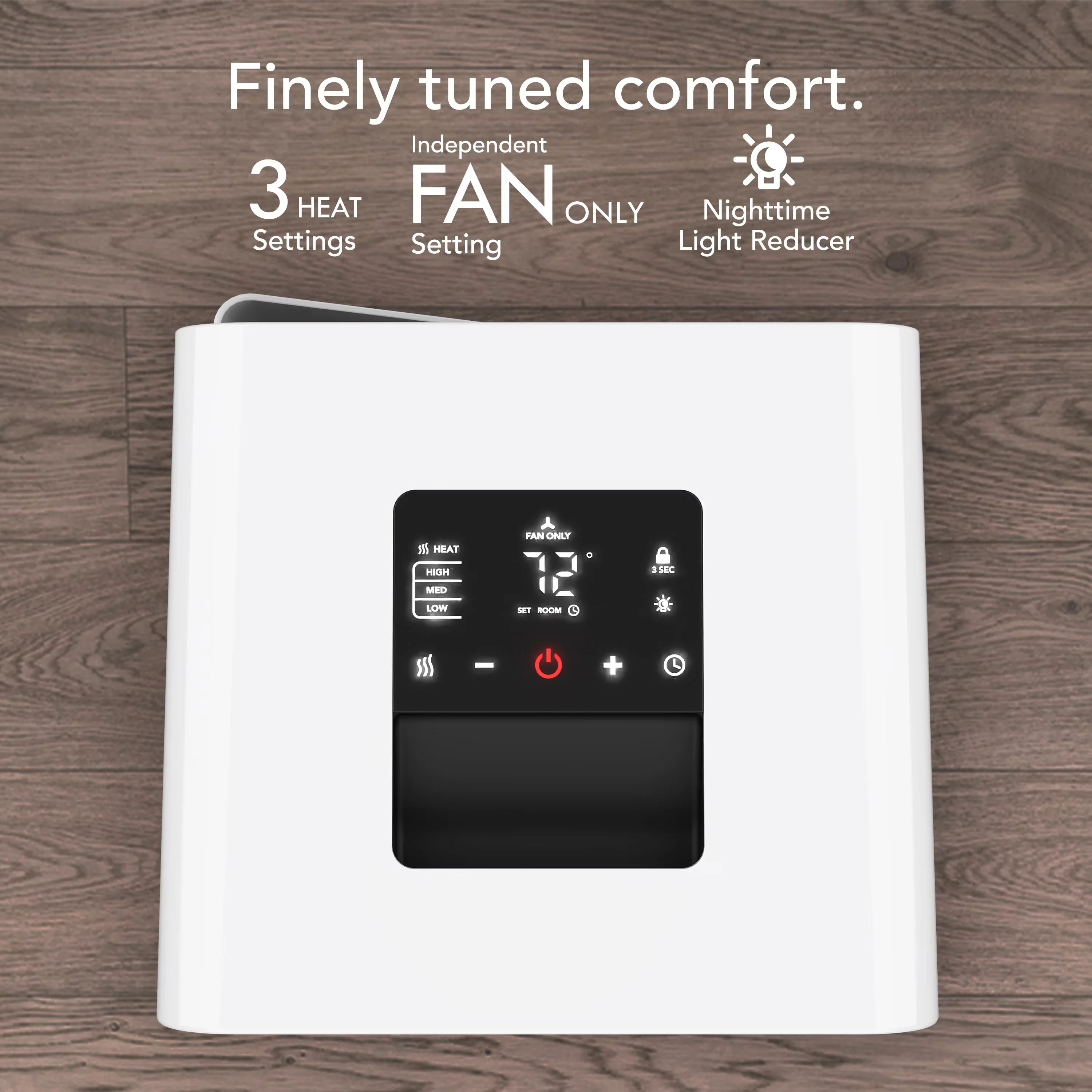 Professional Portable And Electric Space Heater with LED, Adjustable - Clear Model 46A0B7