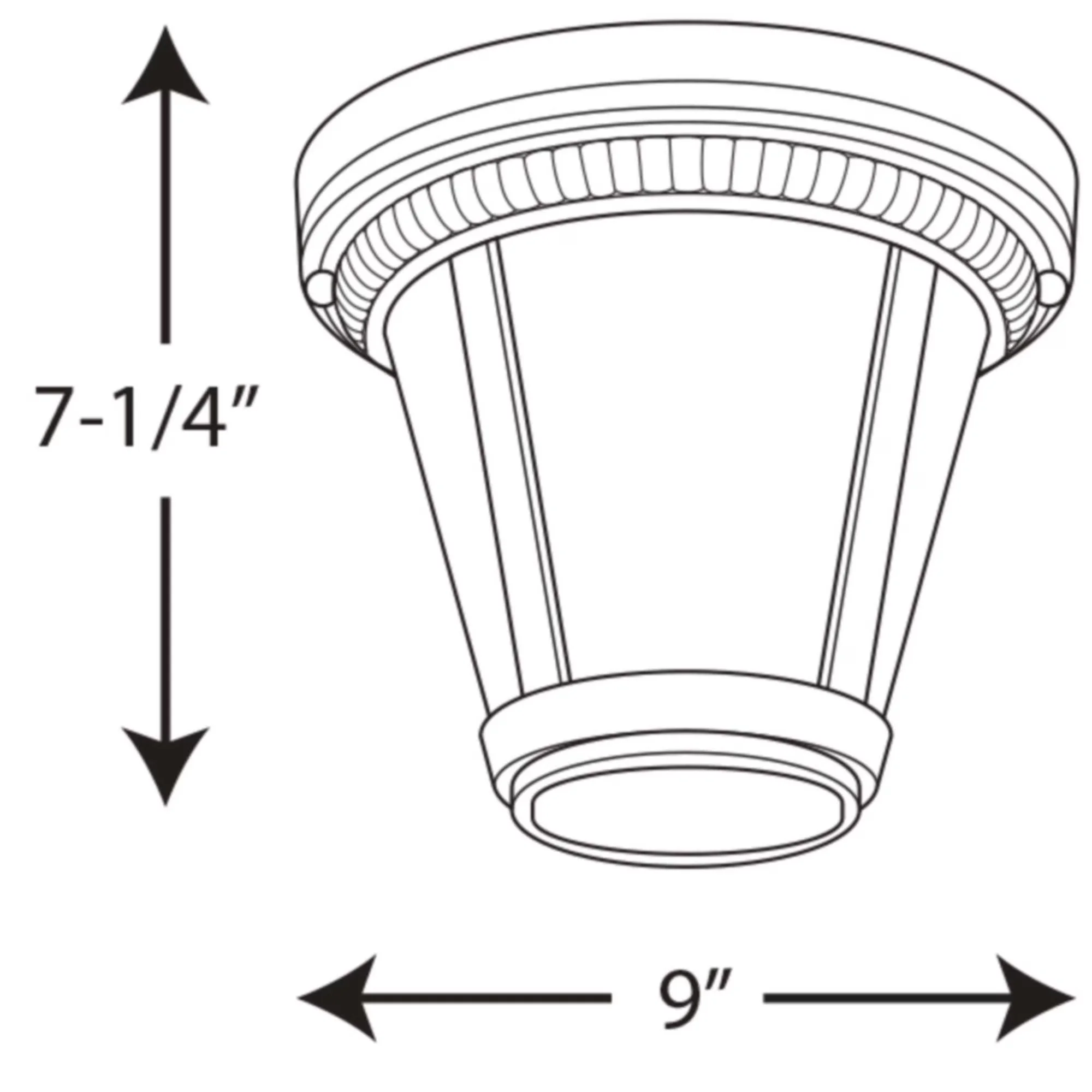 Essential Ceiling Lights Fixture with LED, Transitional - Black Die-Cast Aluminum Model FDDB68