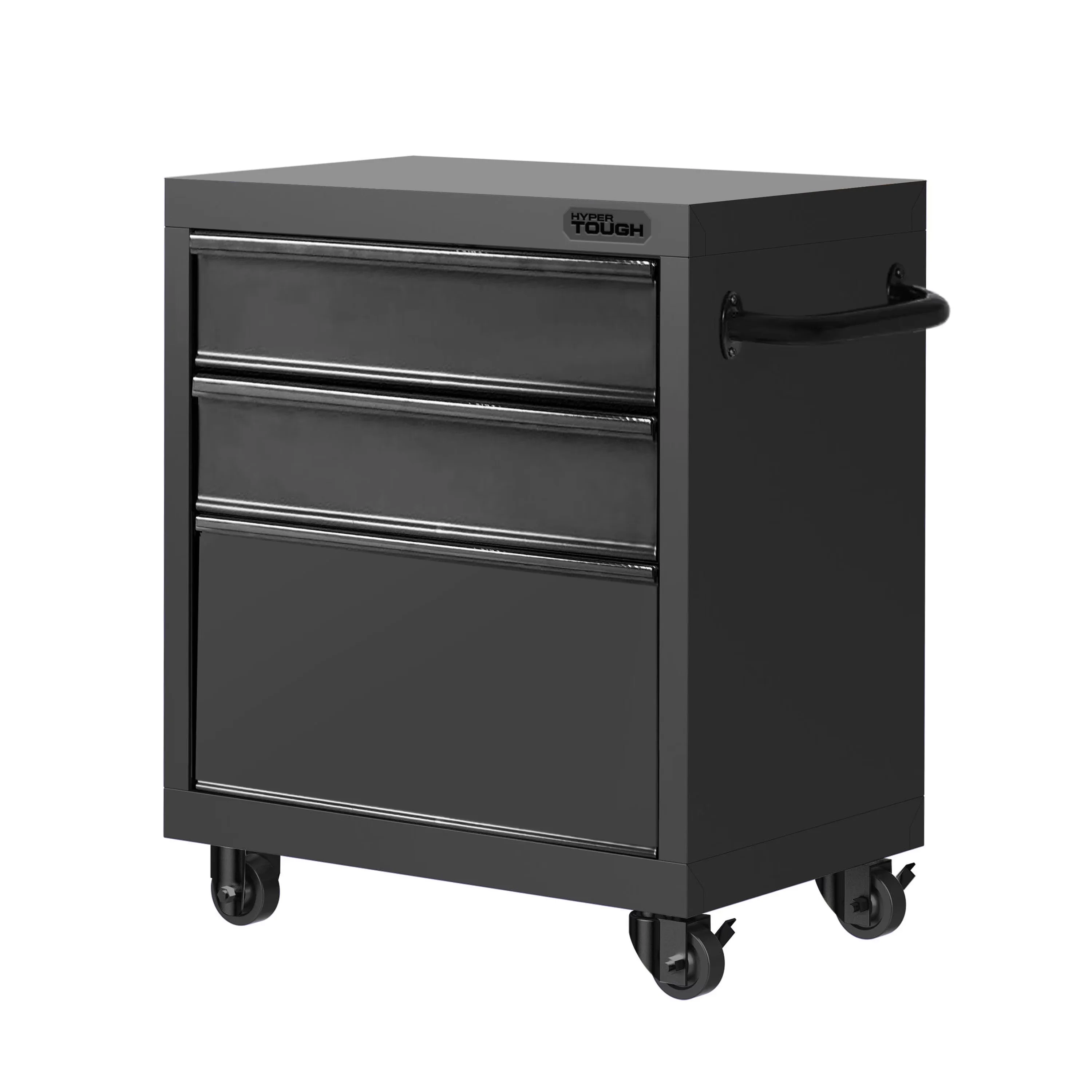 Sleek Toolstorage with Rolling, 27-inch 3-Drawer Rolling Tool Cabinet - Steel Black Model 5362B2