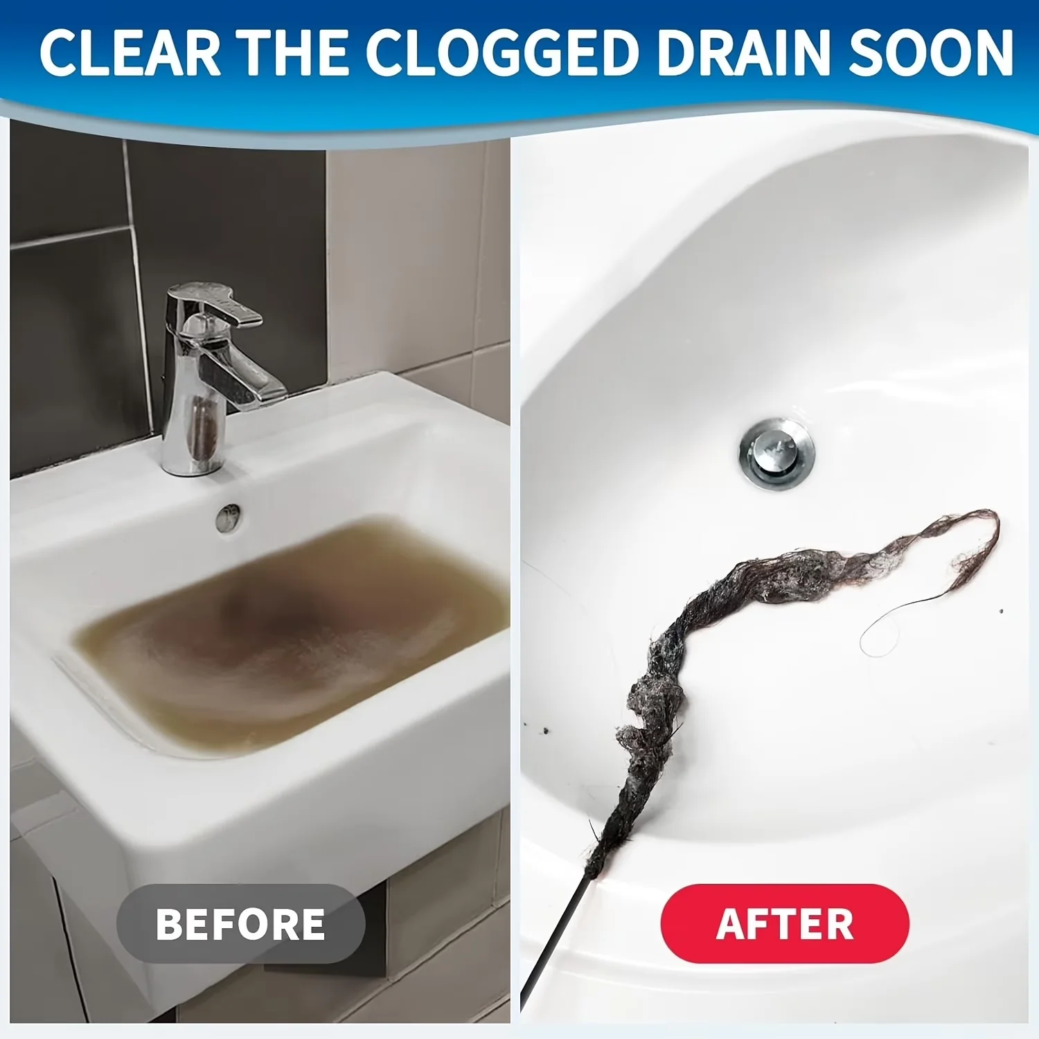 Stylish Plumbing with Long Flexible Hose Pipe Cleaning Tool, Flexible Spring Drain Cleaner Brush - Black Model 6155D0