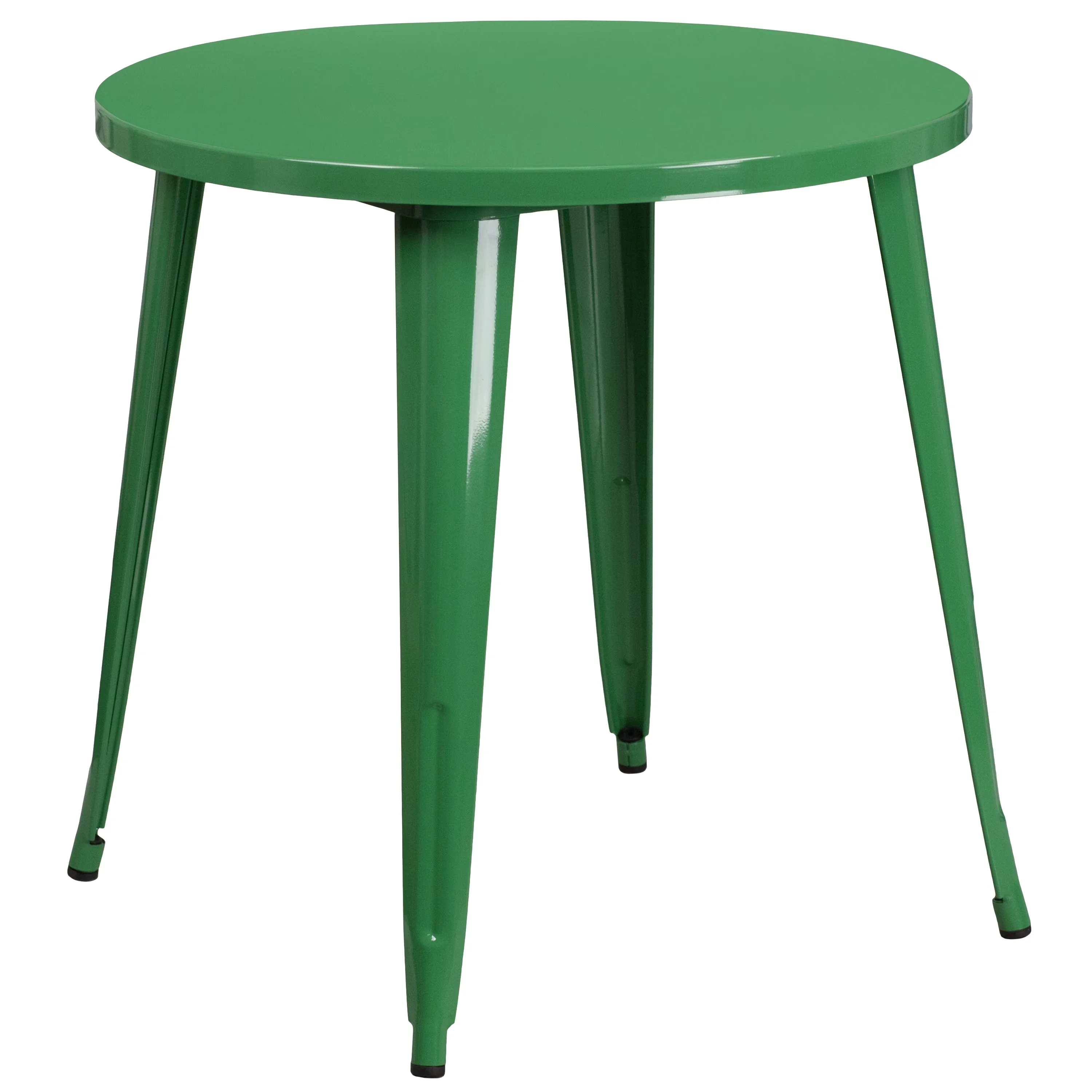 Stylish Patio Dining Set with Contemporary, Green Powder Coat Finish - Green Rubber, Galvanized Steel Model 376838