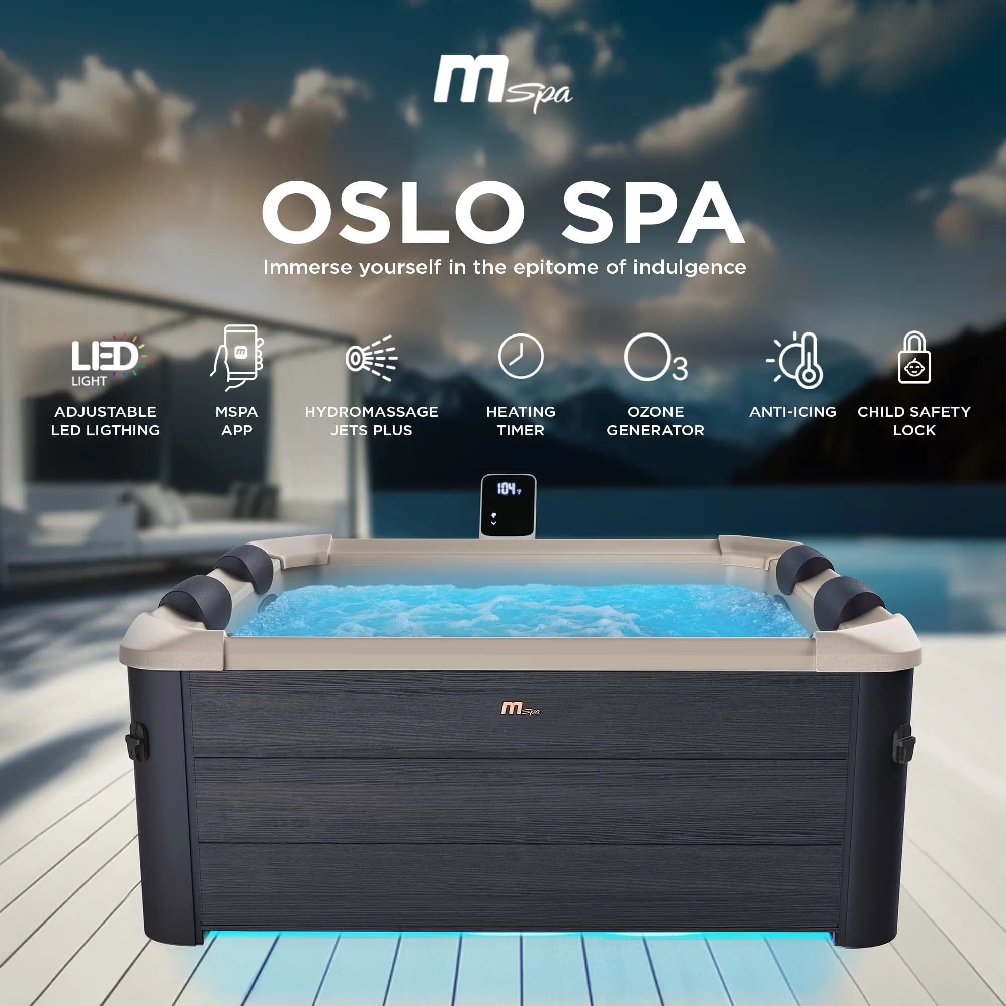 Essential Hot Tub with Energy Efficient, w/Hard Exterior & Soft Lined Interior - Model A5EE5A