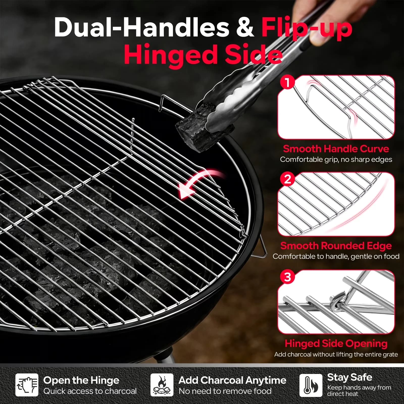 Combo Grill Versatile with Rust Resistant, Material: Heavy-duty stainless steel, Replacement Part Number: 7436 - Silver Plated Steel Model 7281F1