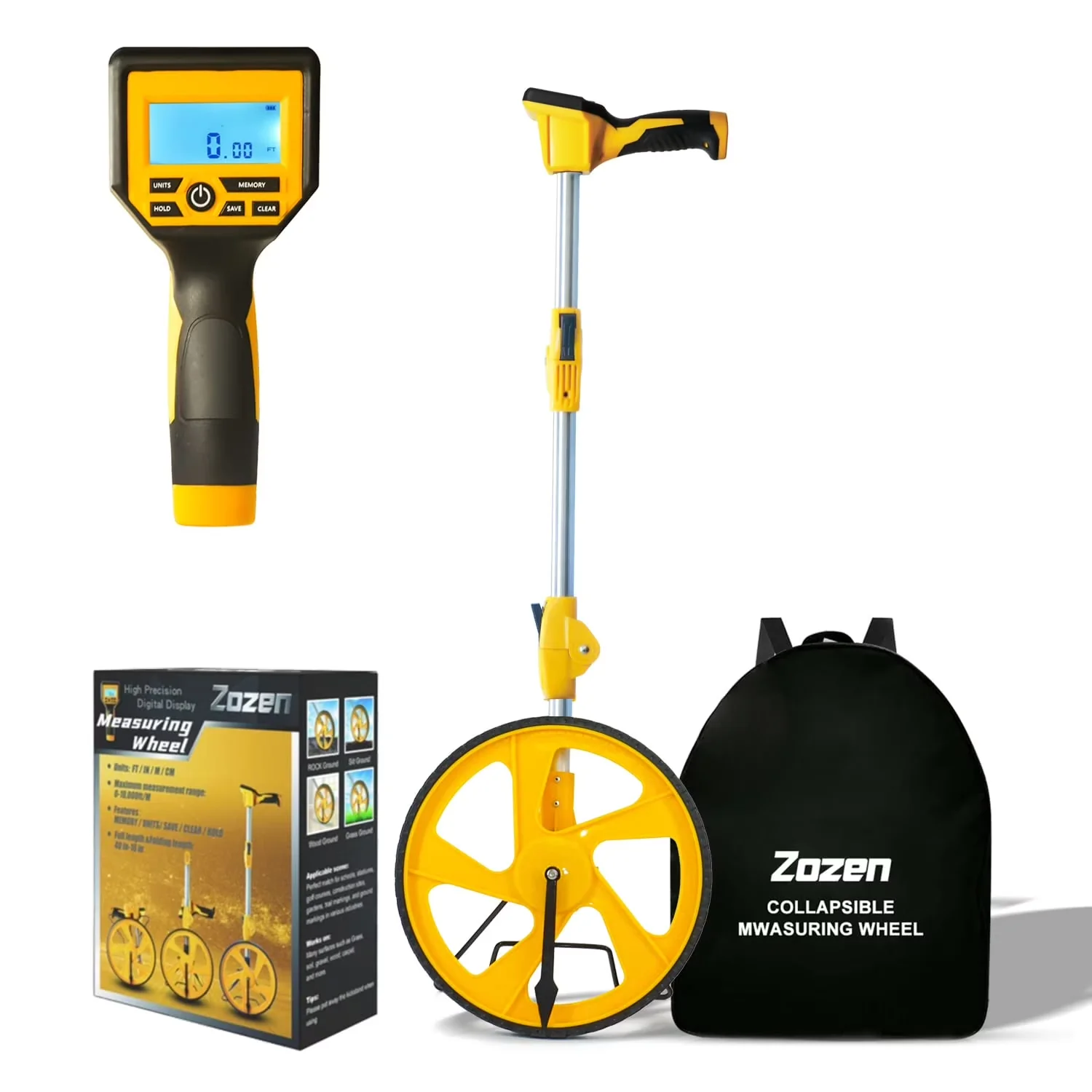 Measuring Layout Essential with Durable, Lightweight, Imperial/Metric Measure Wheel - Abs Model D67A6B