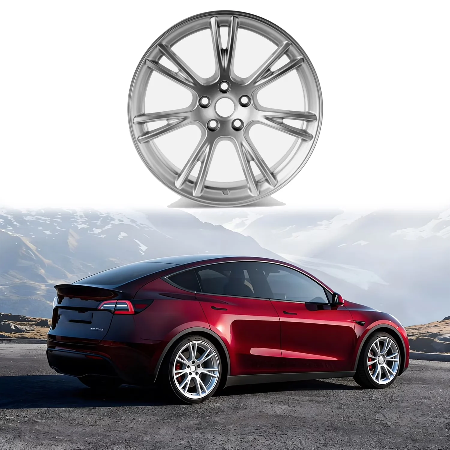 Wheels And Rim Classic with Rigid Rims, New 19" x 9.5" Replacement Wheel - A356 Alloy Silver Model 4FAB96