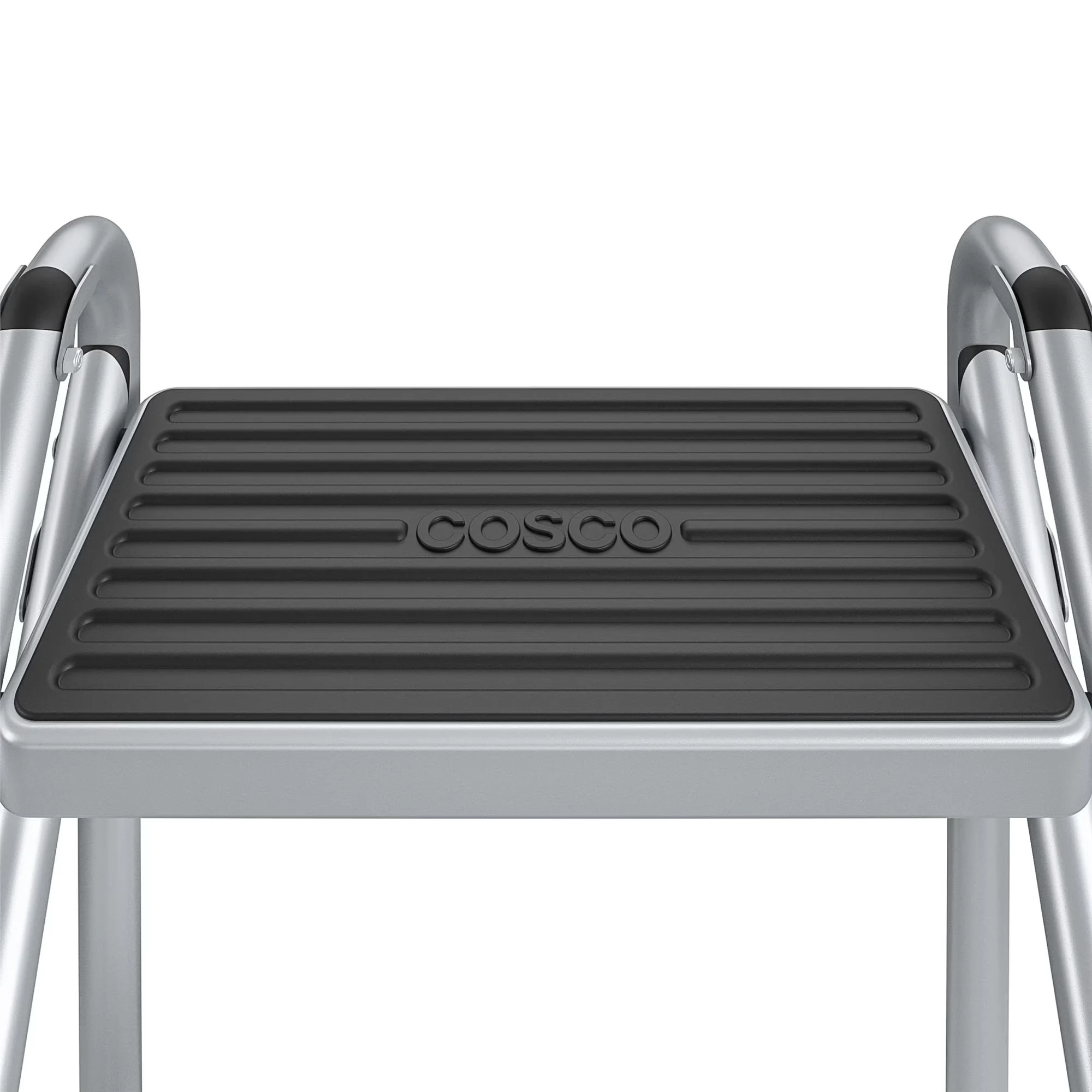 Modern Ladders And Step Stool with Anti-Slip, Rolling Commercial - Gray Steel Model 55CDB4