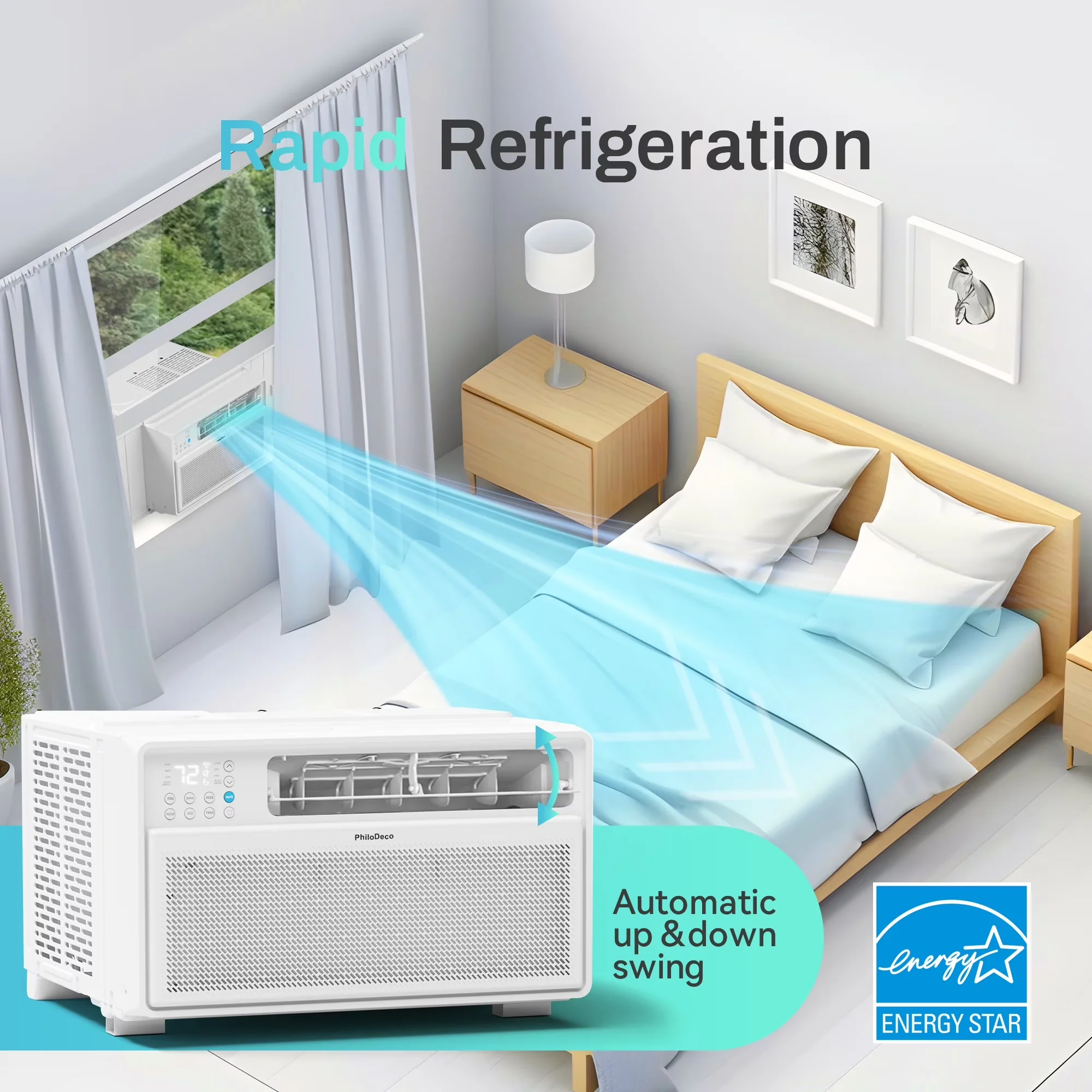 Efficient Air Conditioner with 12000 BTU, Short Cycle Protection, Window - Model 207D74